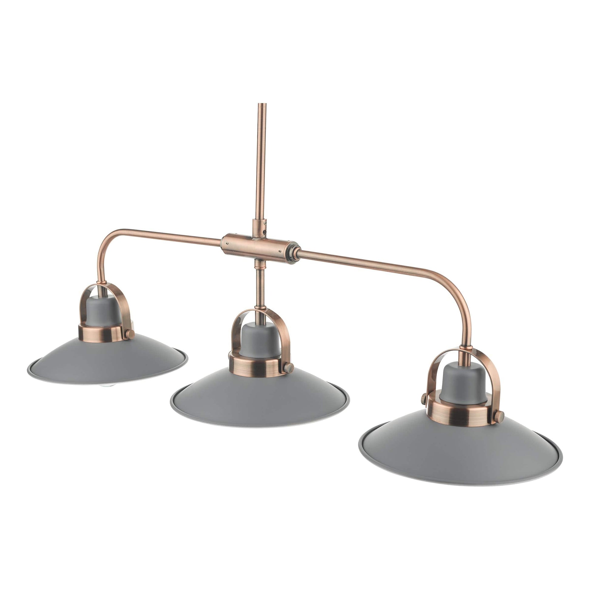 dar lighting Liden 3 Light Bar Pendant Graphite Copper LID0339