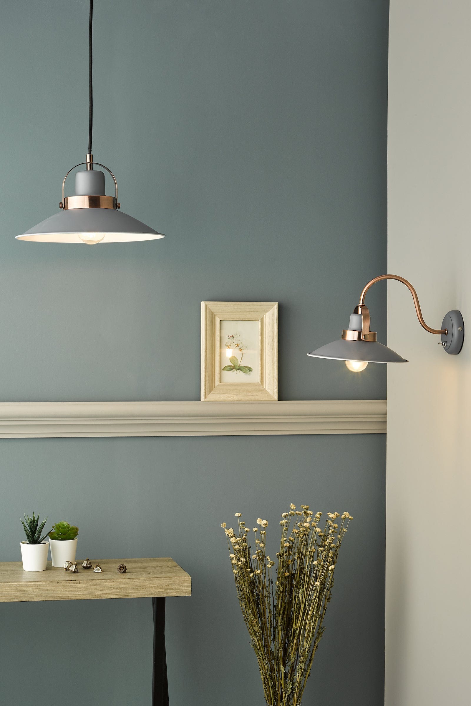 dar lighting Liden Single Wall Light Graphite Copper LID0739