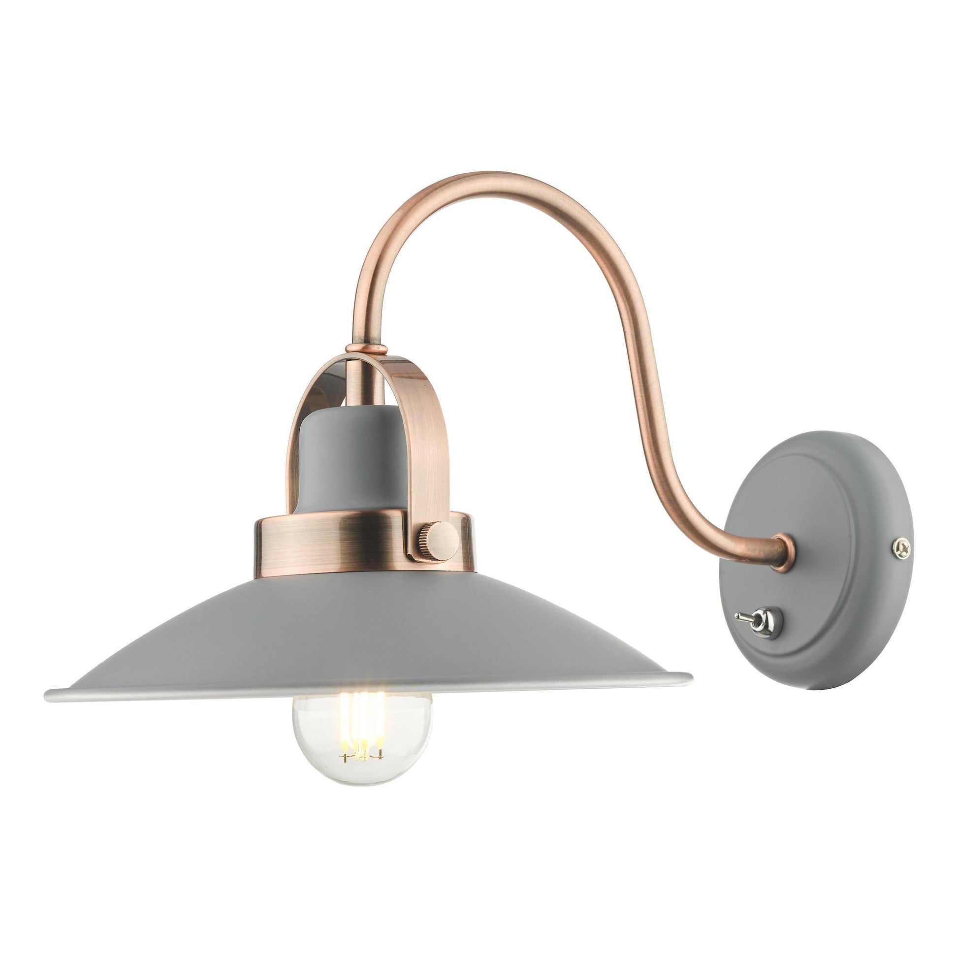 dar lighting Liden Single Wall Light Graphite Copper LID0739