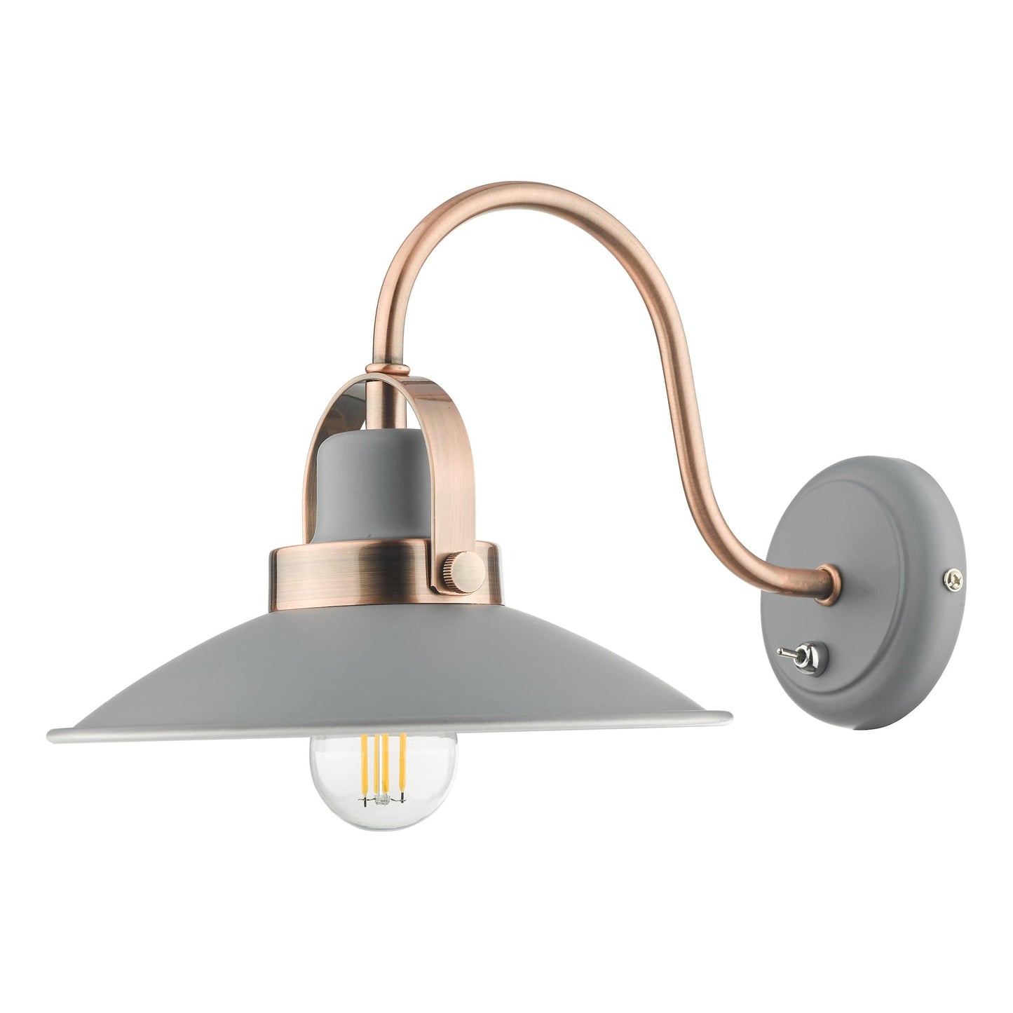 dar lighting Liden Single Wall Light Graphite Copper LID0739