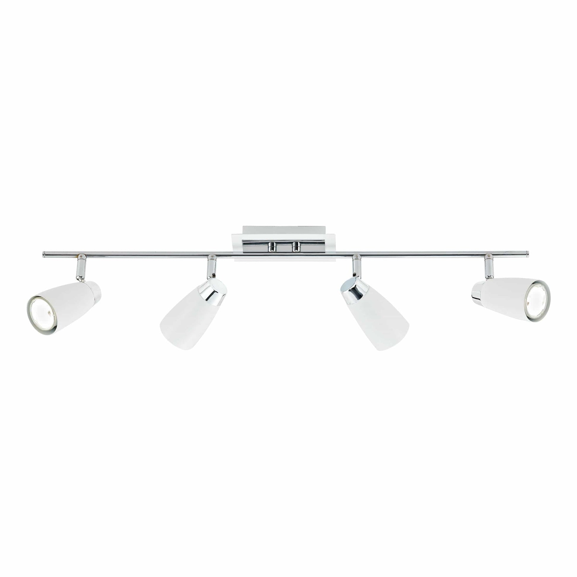 dar lighting Loft 4 Light Bar Spotlight Matt White Polished Chrome LOF842