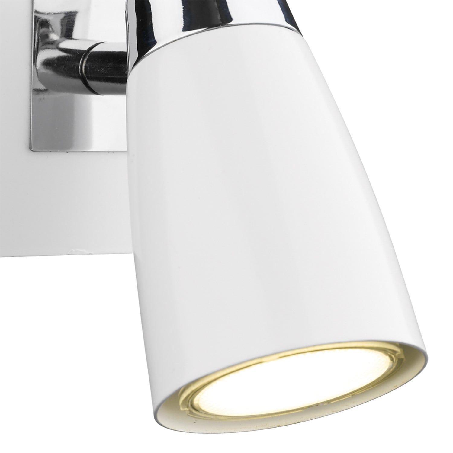 dar lighting Loft Single Wall Spotlight Matt White Polished Chrome LOF072