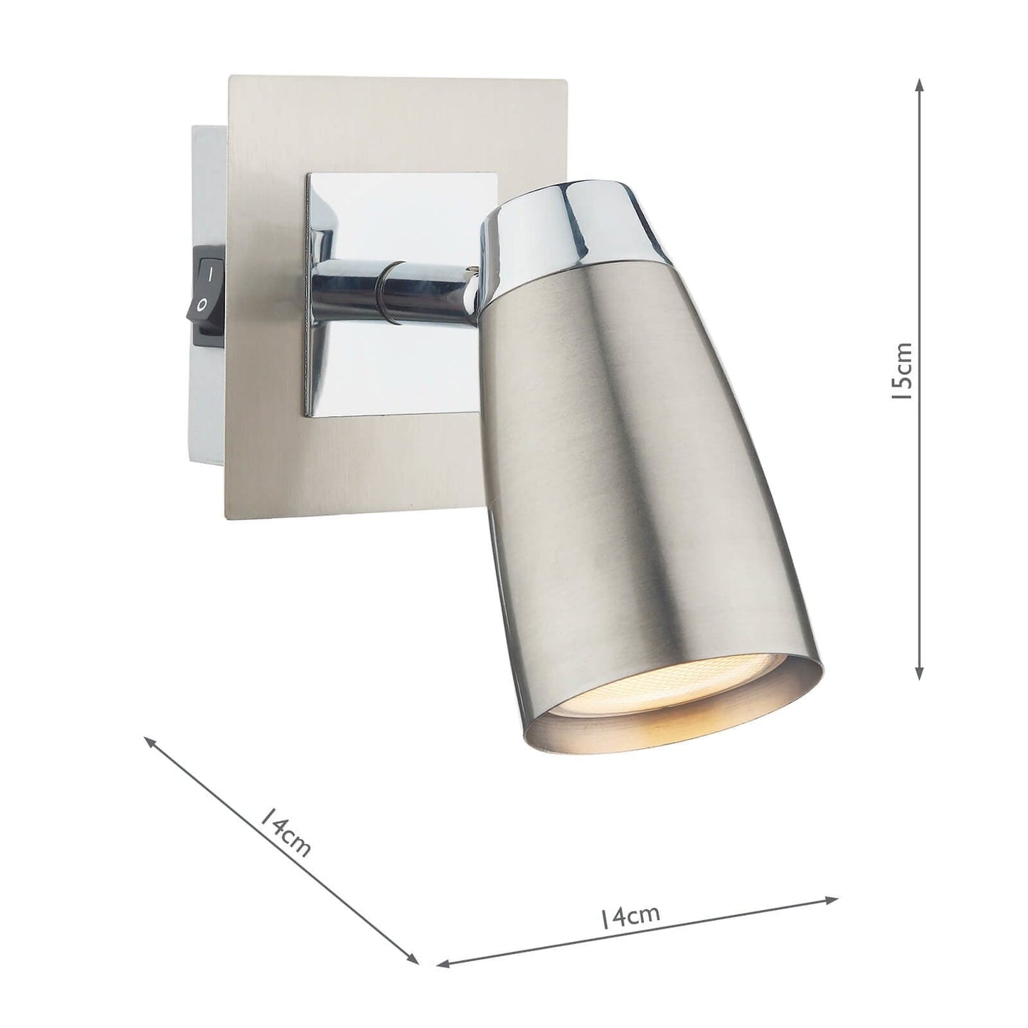 dar lighting Loft Single Wall Spotlight Satin & Polished Chrome LOF0746