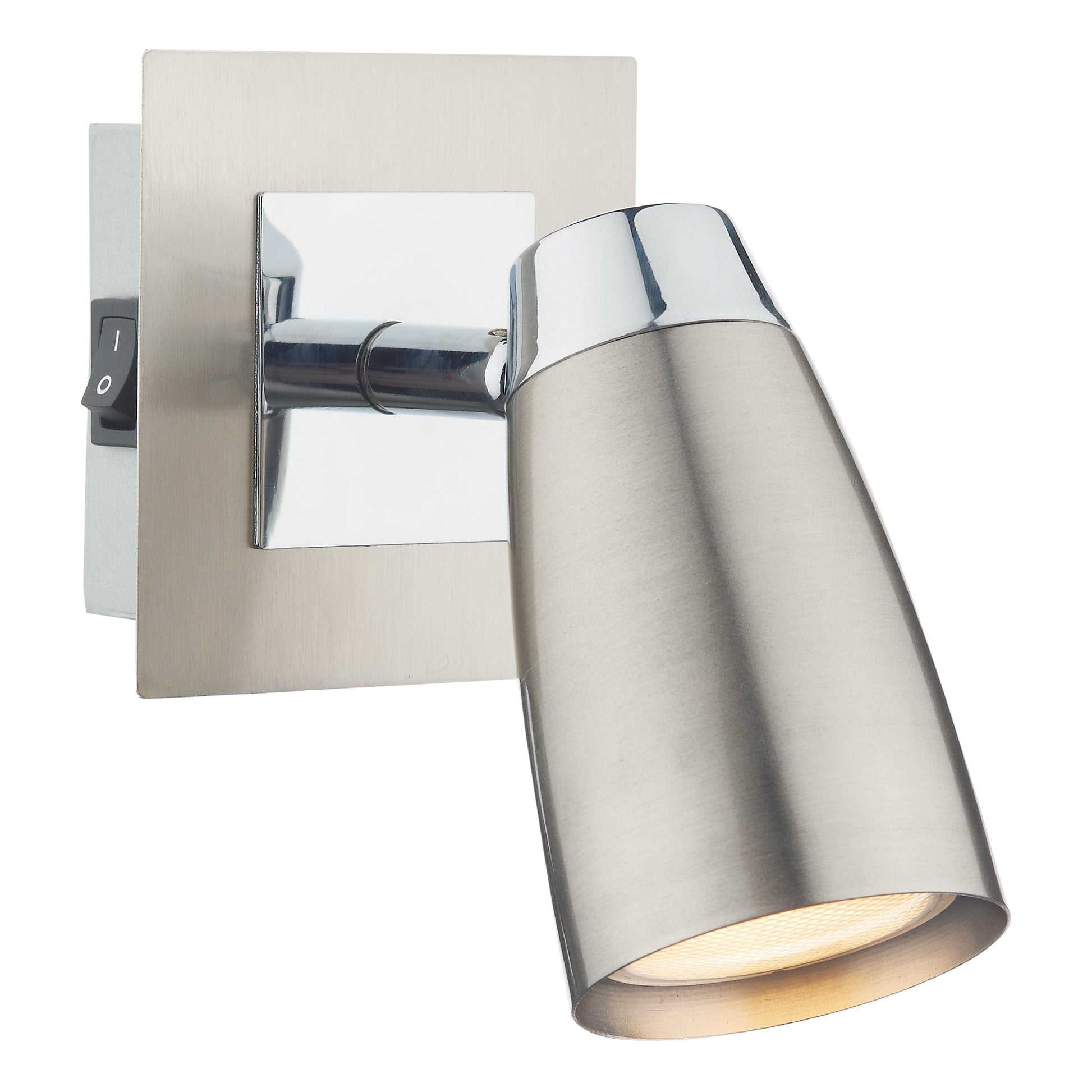 dar lighting Loft Single Wall Spotlight Satin & Polished Chrome LOF0746