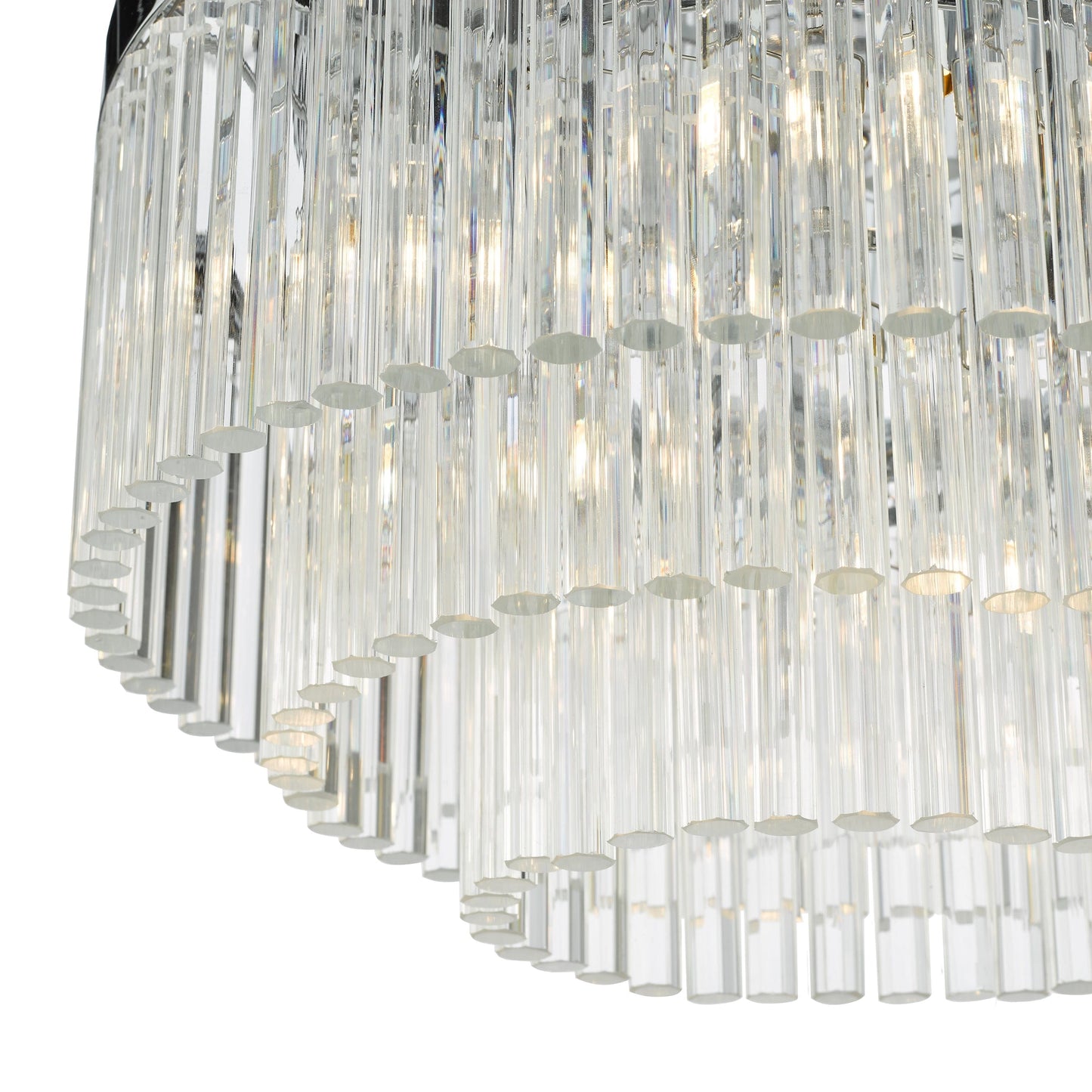 dar lighting Logan 5 Light Flush Polished Chrome Glass LOG5408