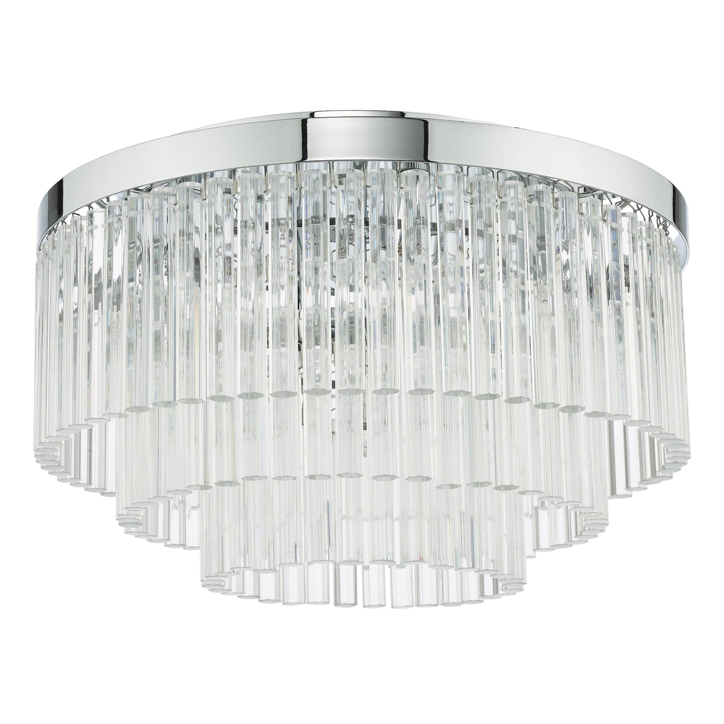 dar lighting Logan 5 Light Flush Polished Chrome Glass LOG5408