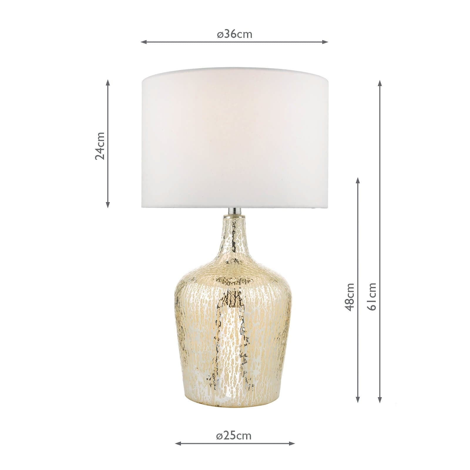 dar lighting Lolek Dual Light Table Lamp Clear/Silver Glass With Shade LOL4232