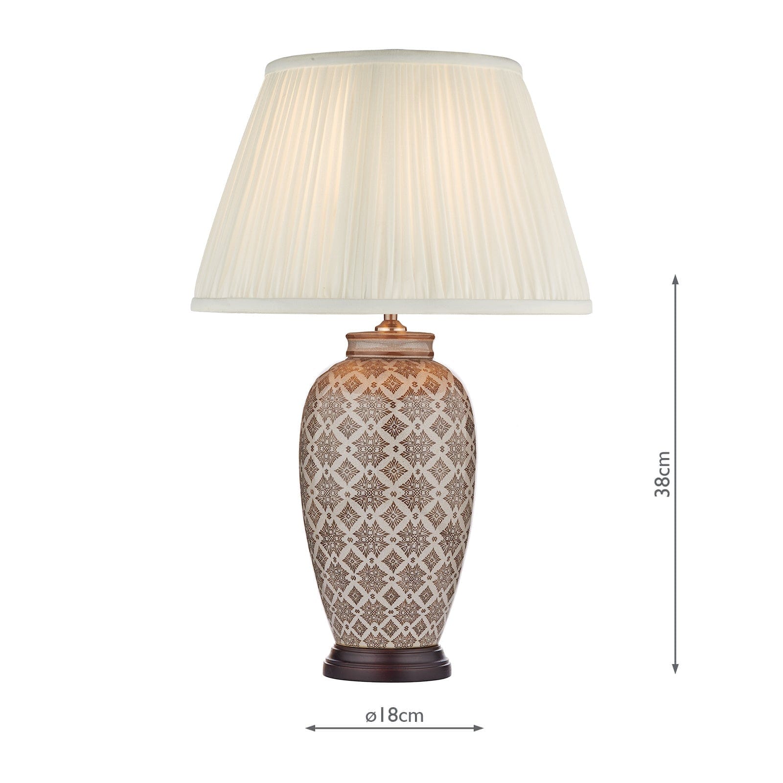 dar lighting Louise Table Lamp Brown/Cream Base Only LOU4229