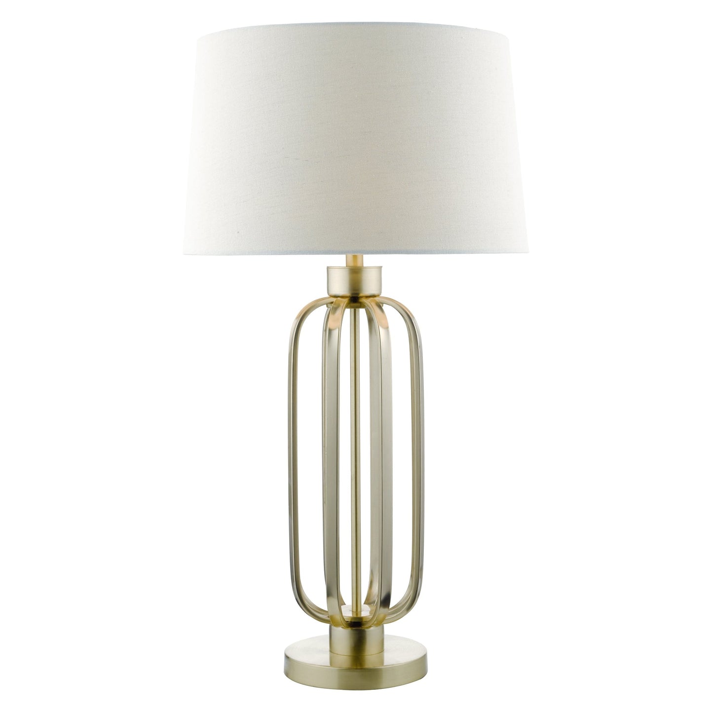 dar lighting Lucie Table Lamp Satin Brass With Shade LUC4241