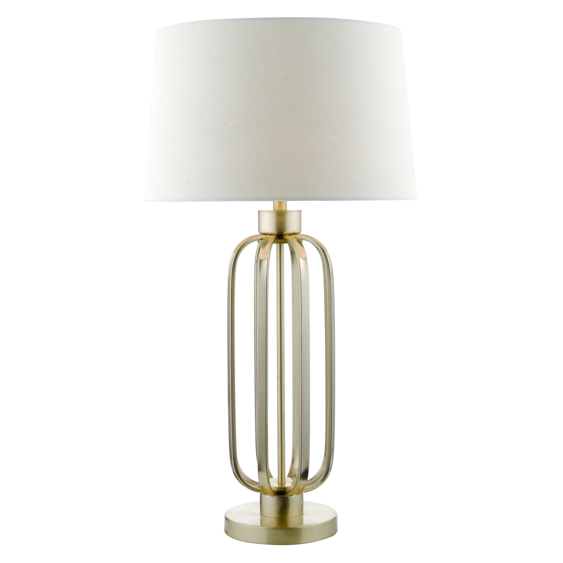 dar lighting Lucie Table Lamp Satin Brass With Shade LUC4241