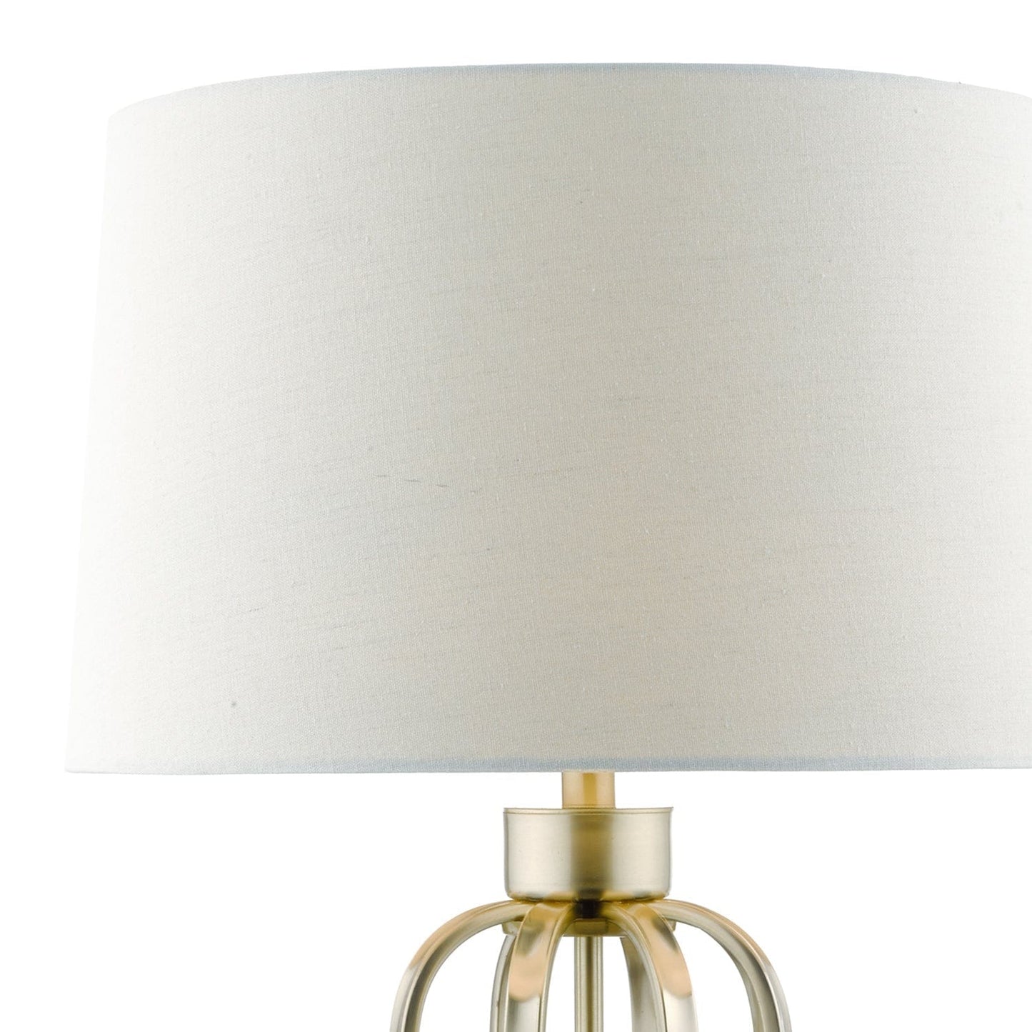 dar lighting Lucie Table Lamp Satin Brass With Shade LUC4241