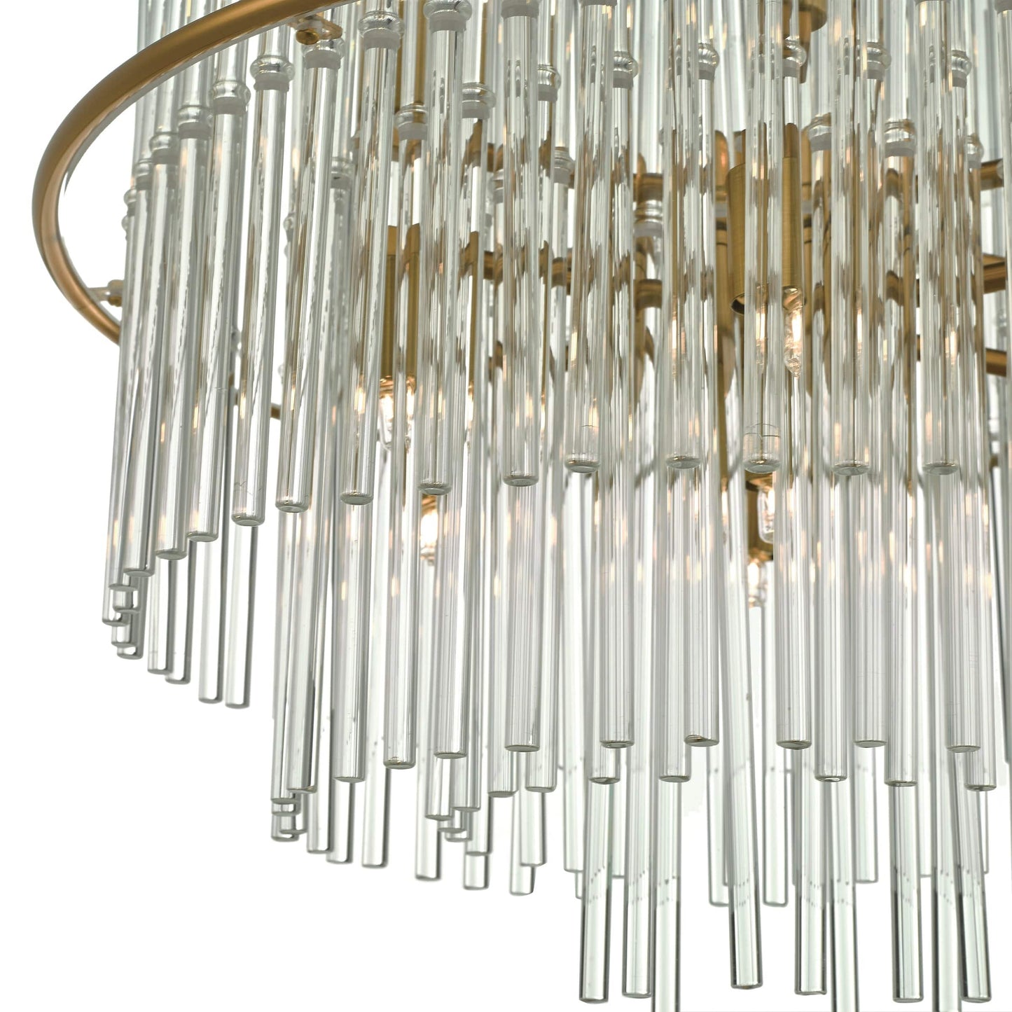 dar lighting Lukas 13 Light Pendant Brushed Antique Gold And Clear Glass LUK1735