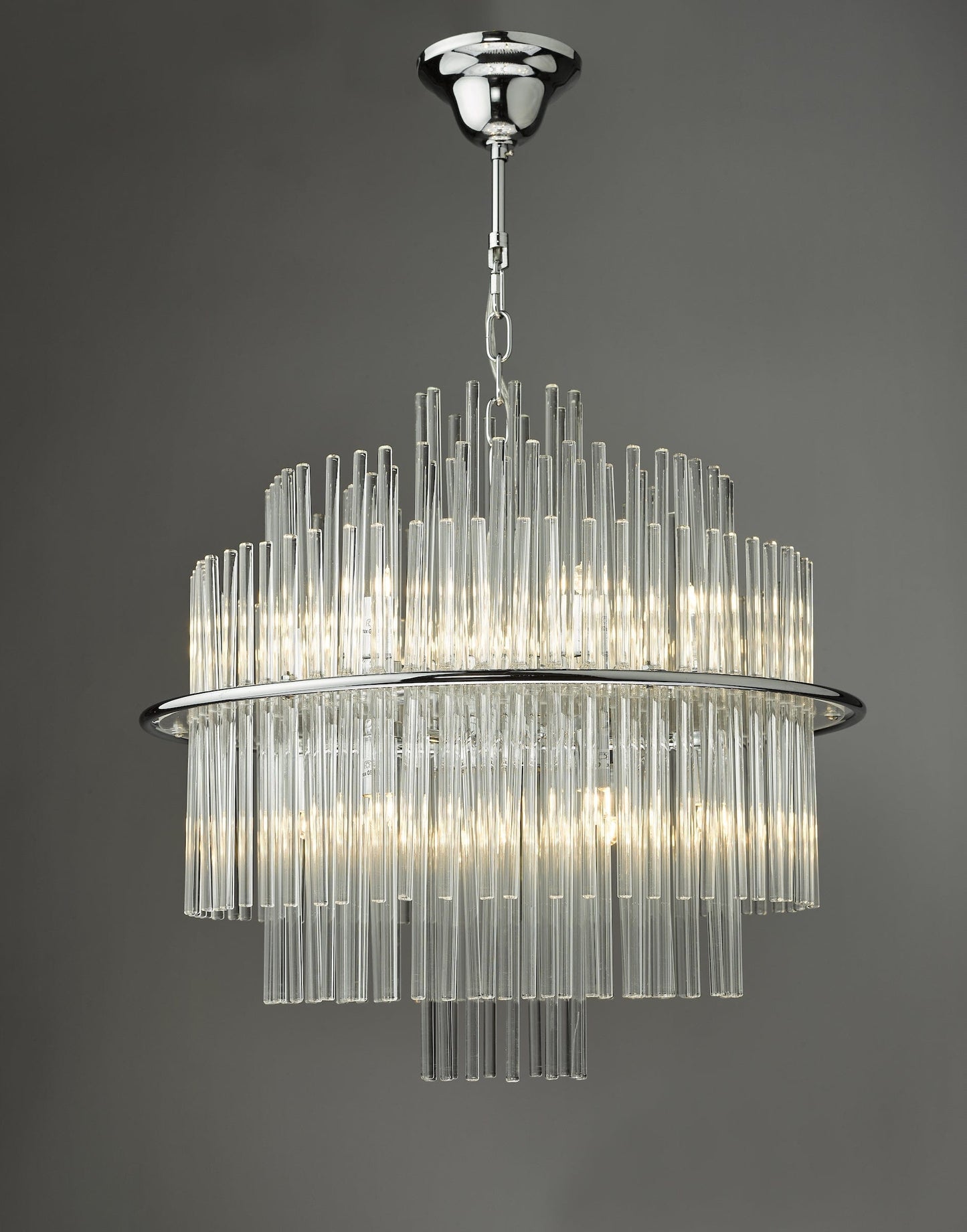 dar lighting Lukas 13 Light Pendant Polished Chrome Glass LUK1750