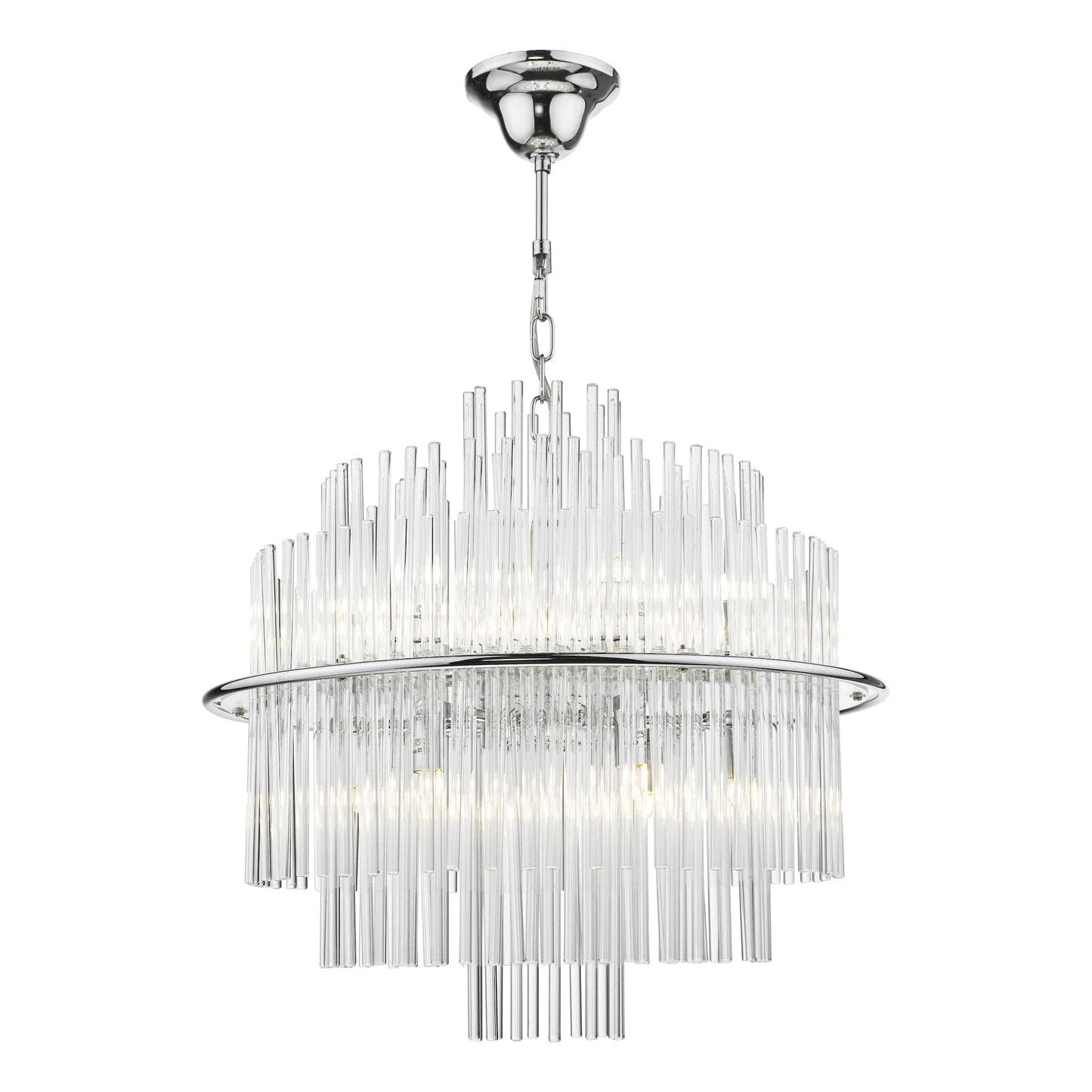 dar lighting Lukas 13 Light Pendant Polished Chrome Glass LUK1750