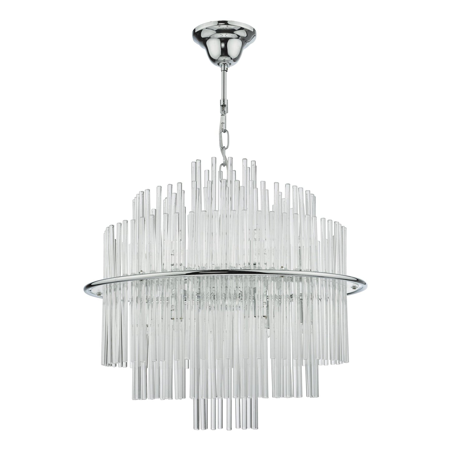 dar lighting Lukas 13 Light Pendant Polished Chrome Glass LUK1750