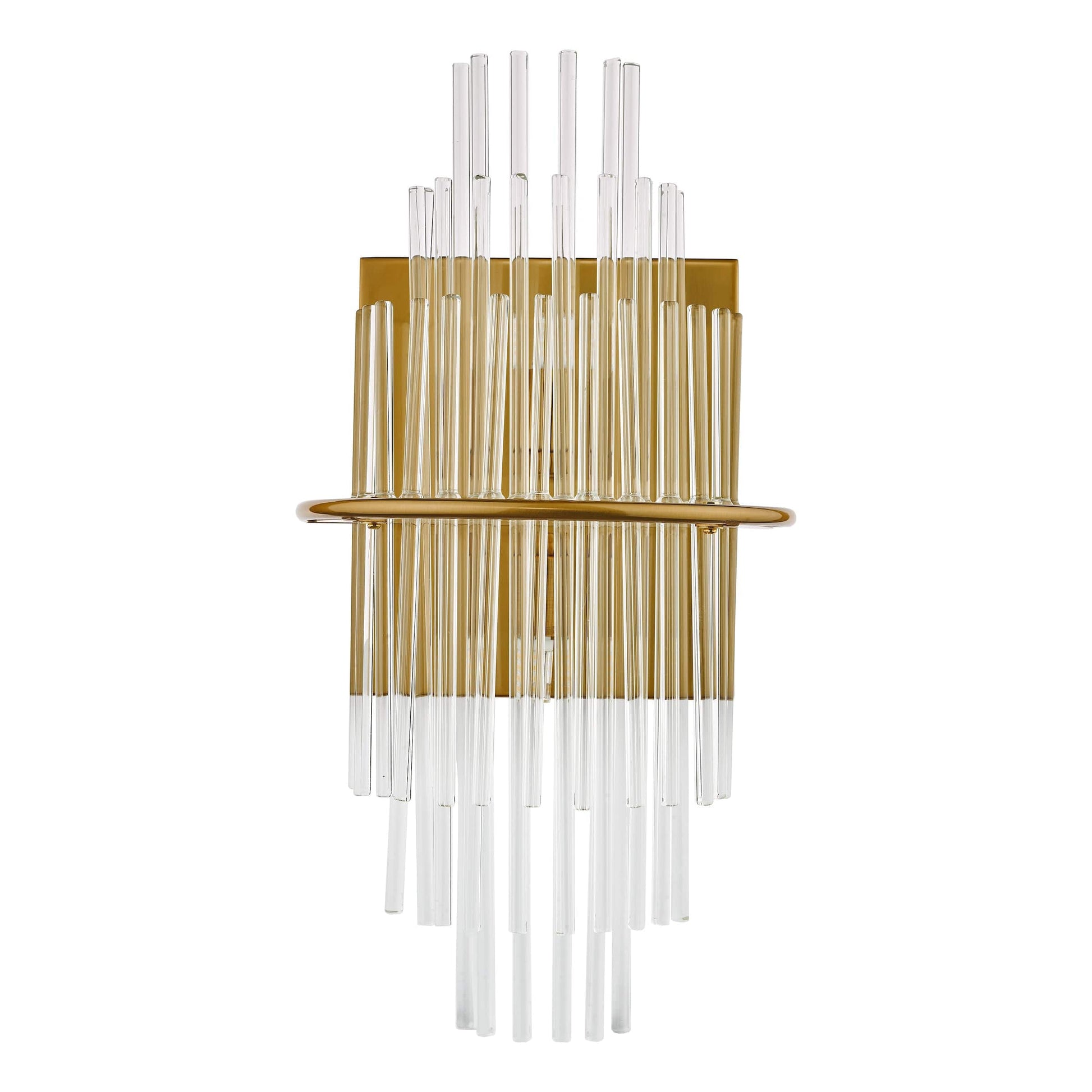 dar lighting Lukas 2 Light Wall Light Antique Gold Glass LUK0935