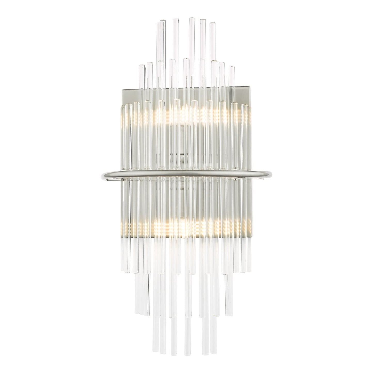 dar lighting Lukas 2 Light Wall Light Polished Chrome Glass LUK0950