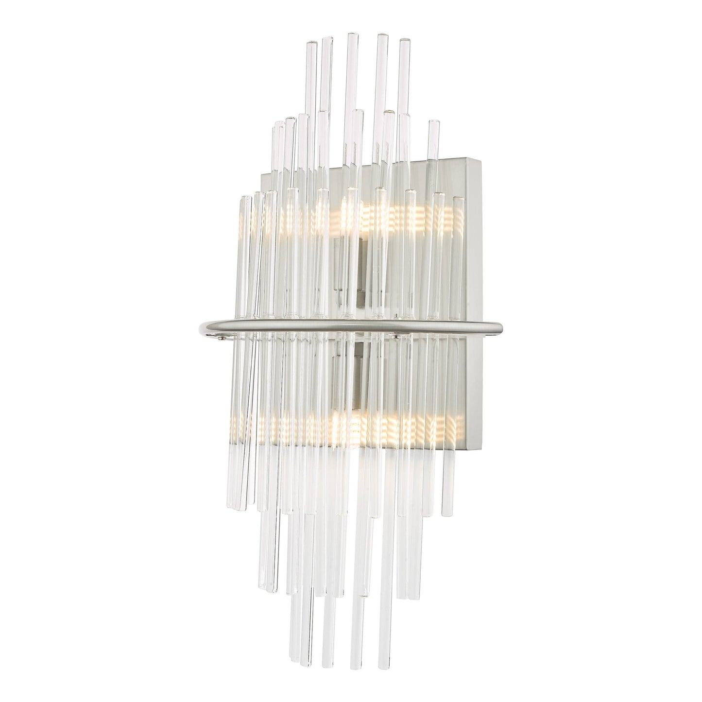 dar lighting Lukas 2 Light Wall Light Polished Chrome Glass LUK0950