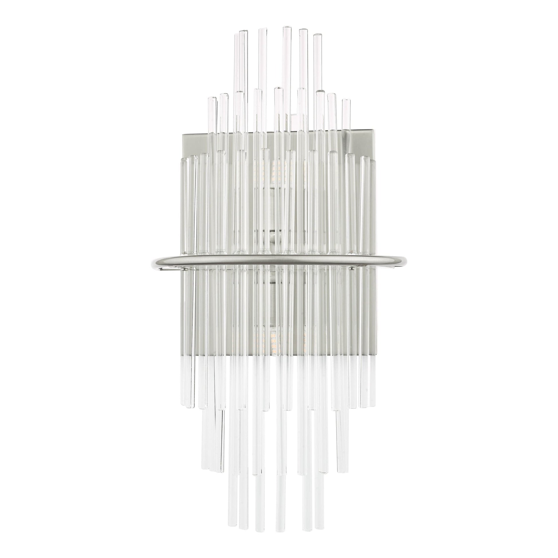 dar lighting Lukas 2 Light Wall Light Polished Chrome Glass LUK0950