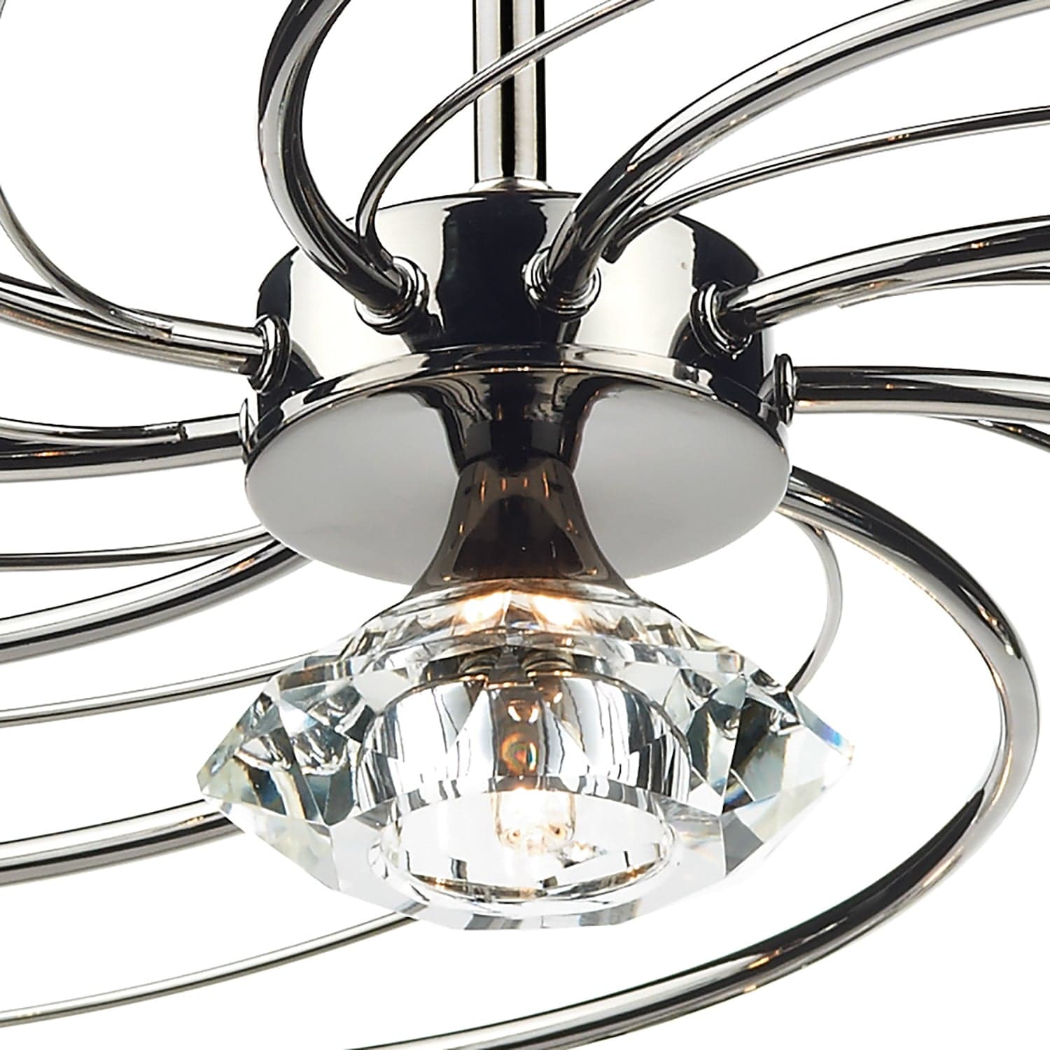 dar lighting Luther 10 Light Semi Flush Black Chrome Crystal LUT2367