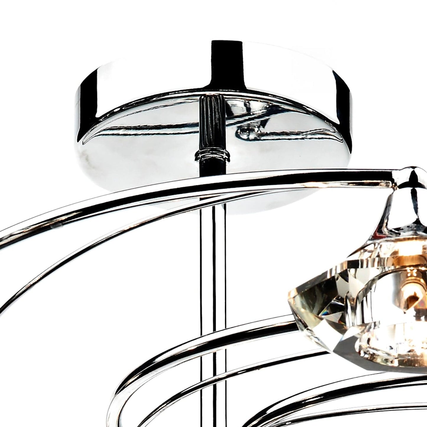 dar lighting Luther 10 Light Semi Flush Polished Chrome Crystal LUT2350