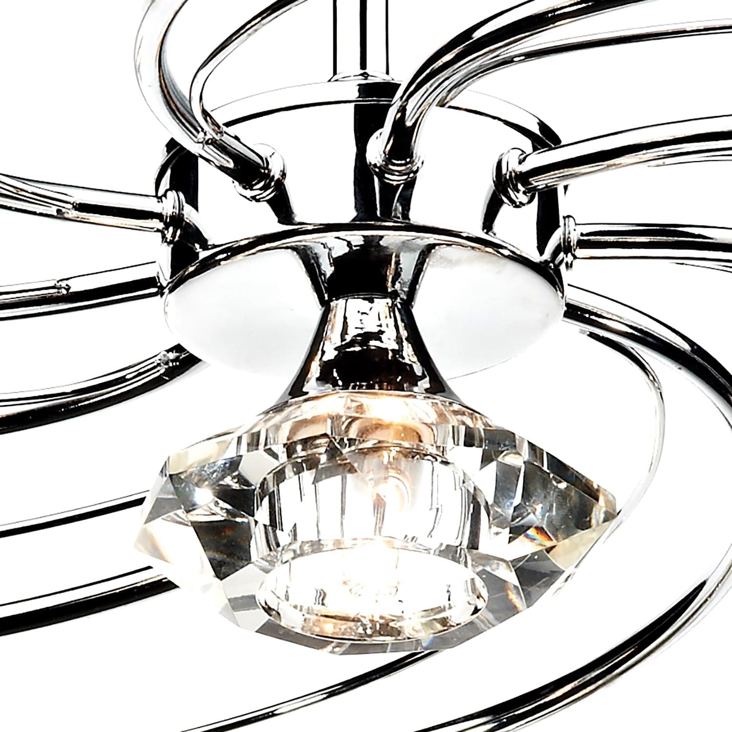 dar lighting Luther 10 Light Semi Flush Polished Chrome Crystal LUT2350