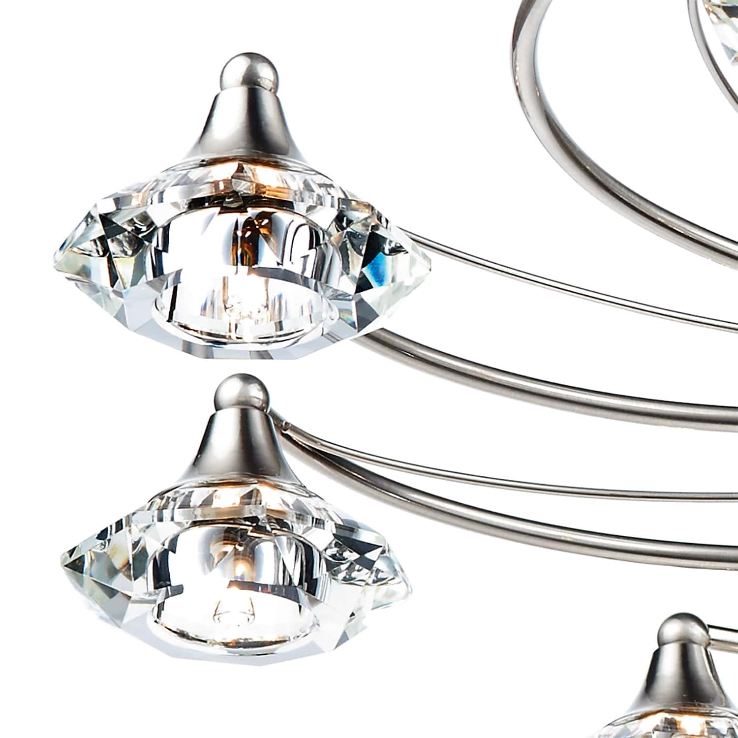 dar lighting Luther 10 Light Semi Flush Satin Chrome Crystal LUT2346