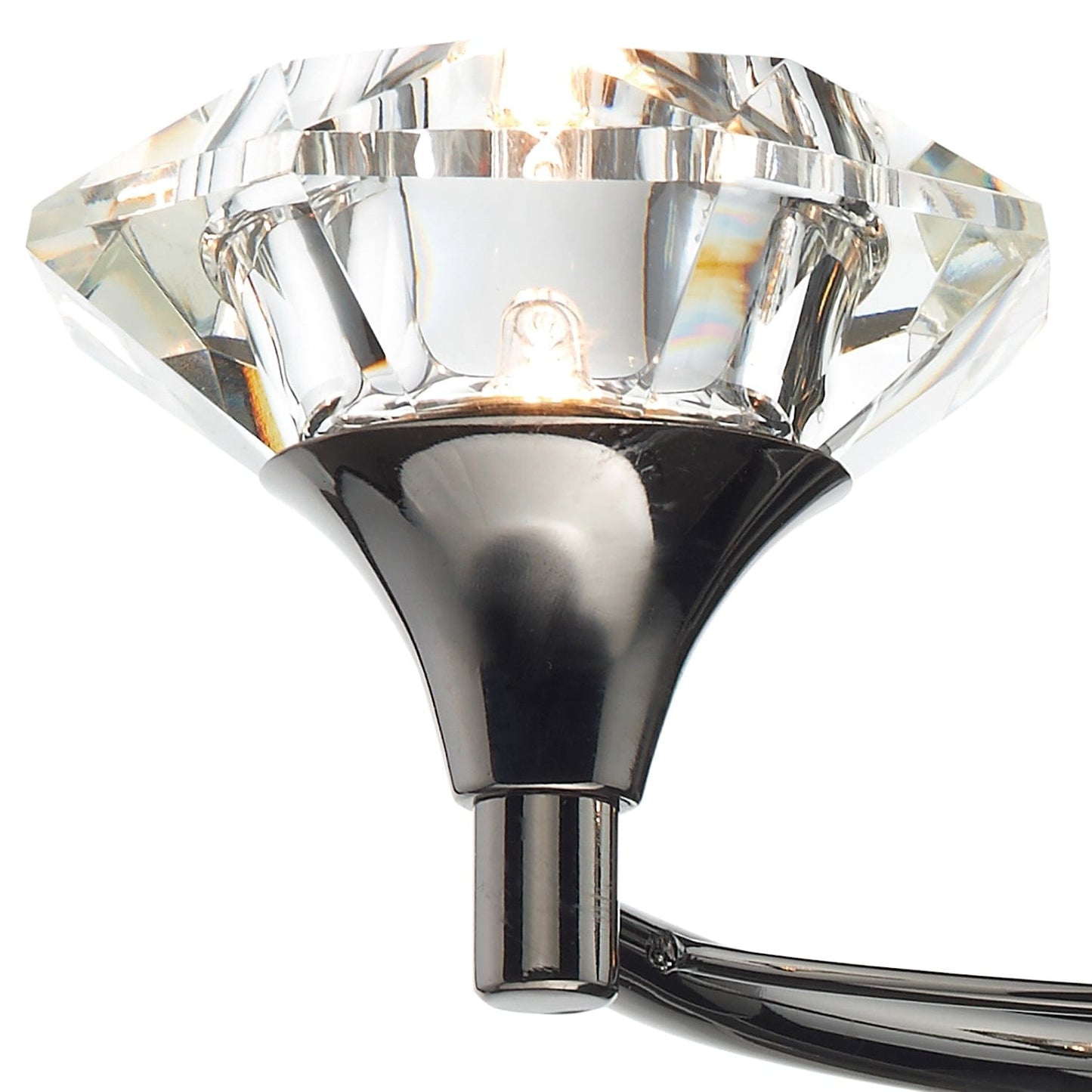 dar lighting Luther 2 Light Wall Light Black Chrome Crystal LUT0967