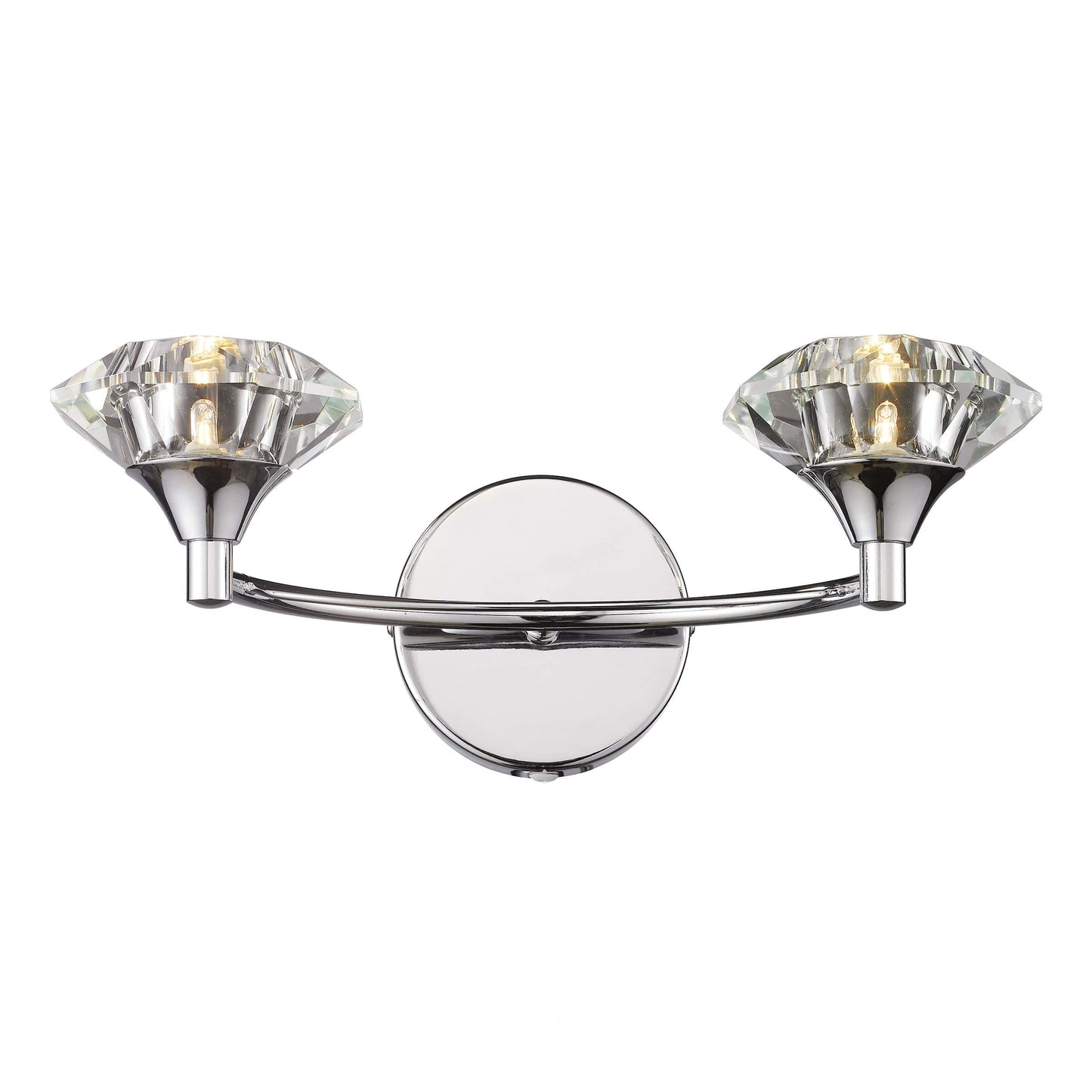 dar lighting Luther 2 Light Wall Light Polished Chrome Crystal LUT0950