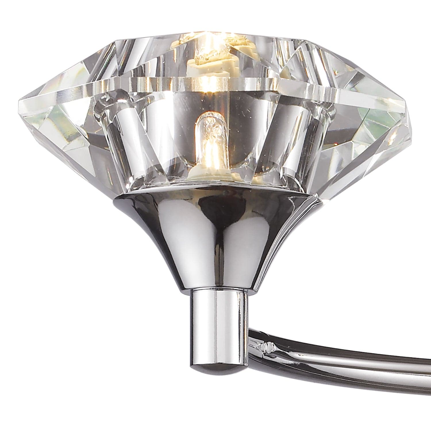 dar lighting Luther 2 Light Wall Light Polished Chrome Crystal LUT0950