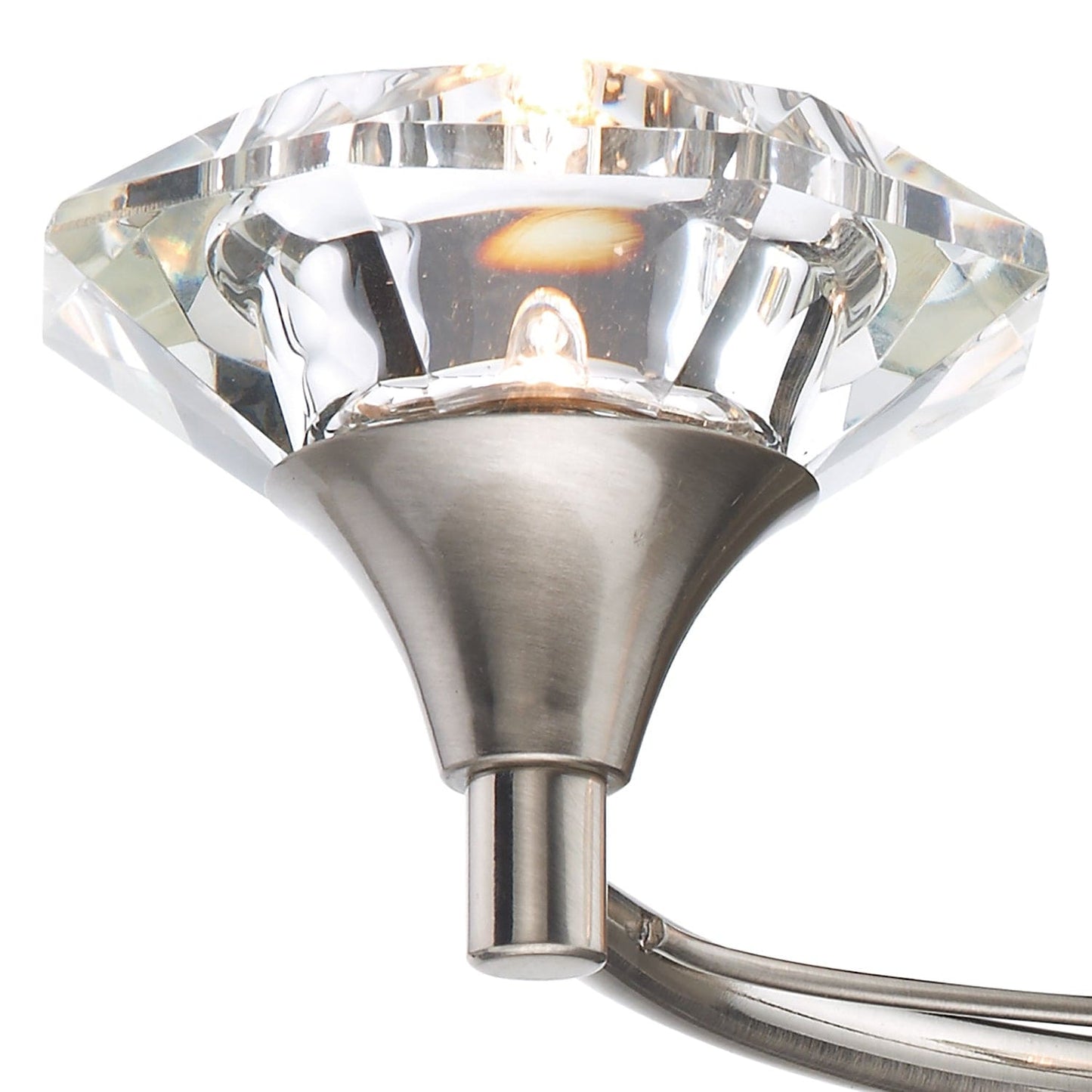 dar lighting Luther 2 Light Wall Light Satin Chrome Crystal LUT0946