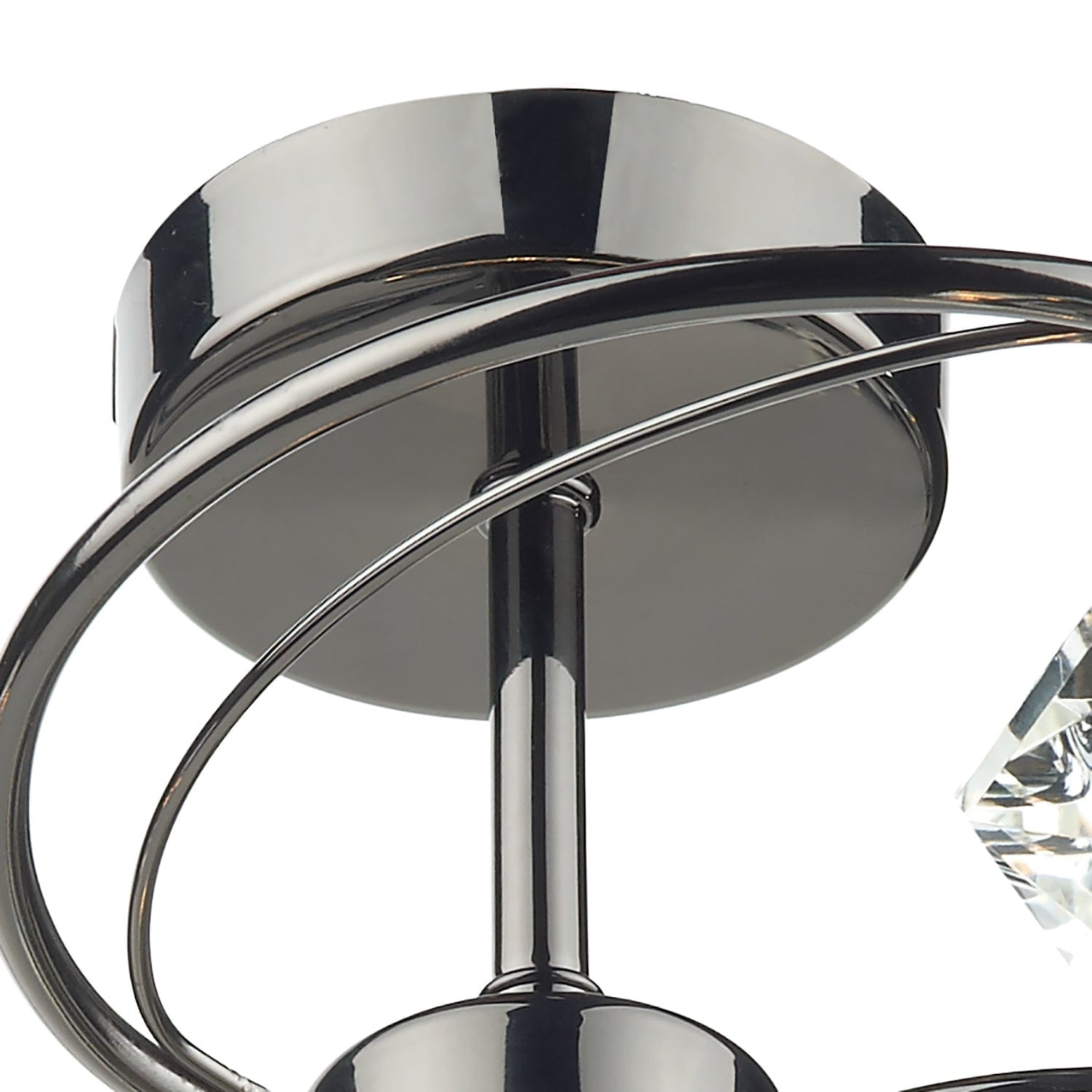 dar lighting Luther 4 Light Semi Flush Black Chrome Crystal LUT0467