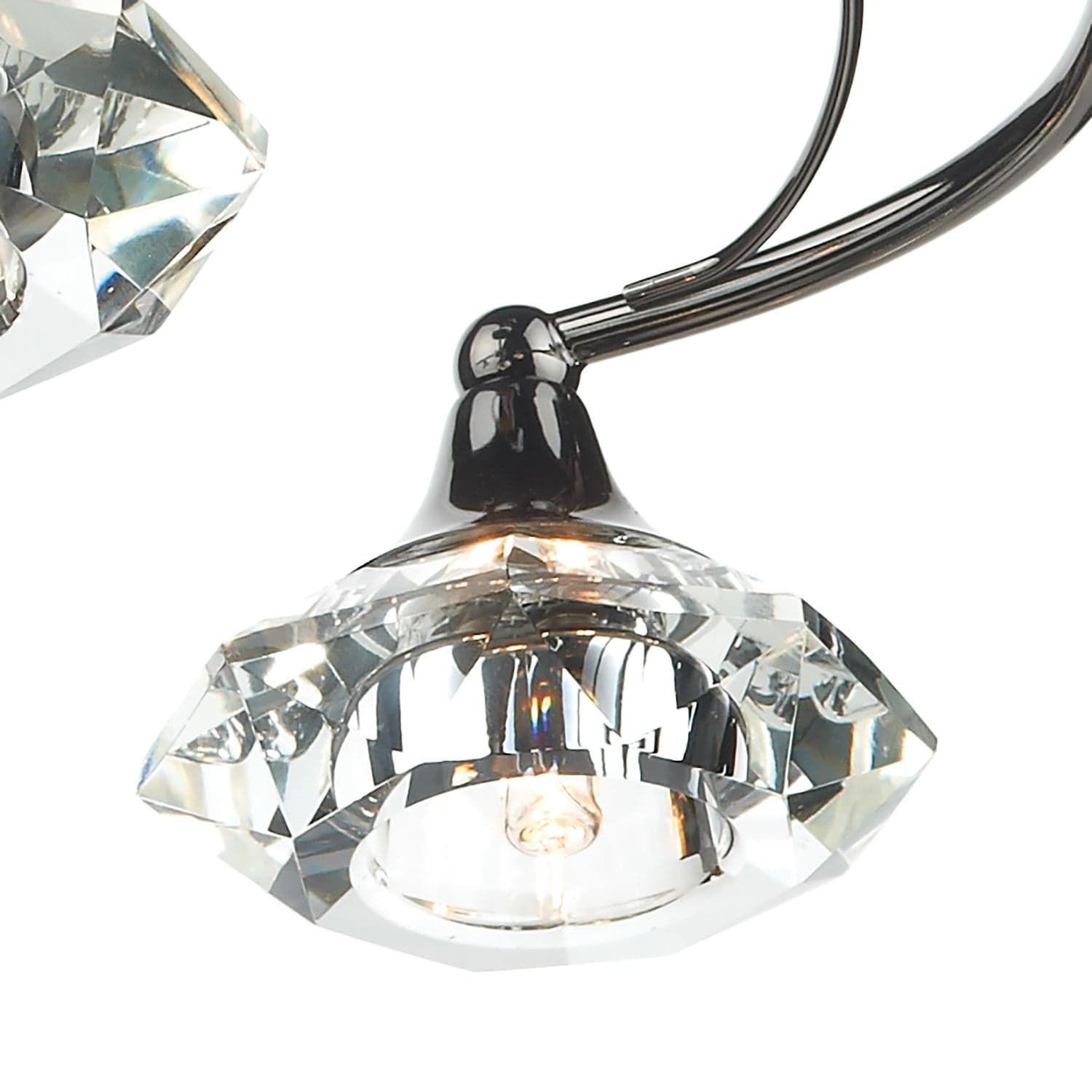 dar lighting Luther 4 Light Semi Flush Black Chrome Crystal LUT0467