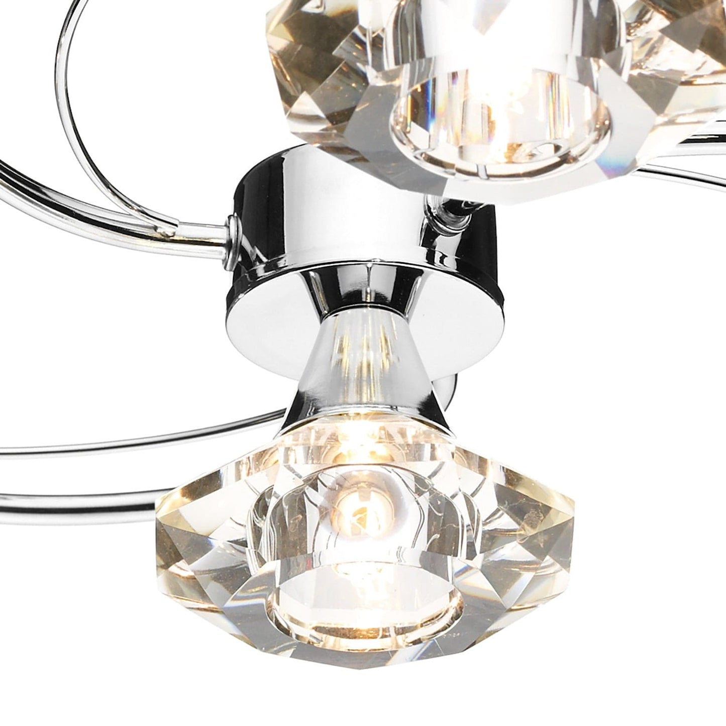 dar lighting Luther 4 Light Semi Flush Polished Chrome Crystal LUT0450