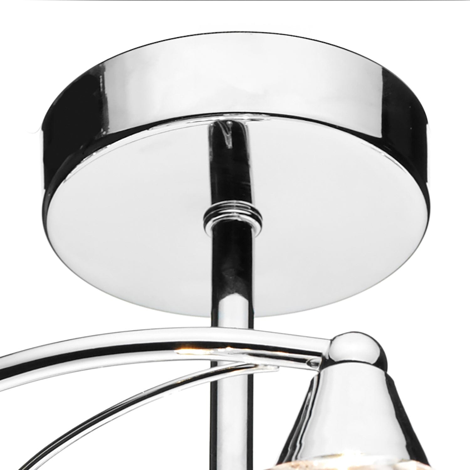 dar lighting Luther 4 Light Semi Flush Polished Chrome Crystal LUT0450