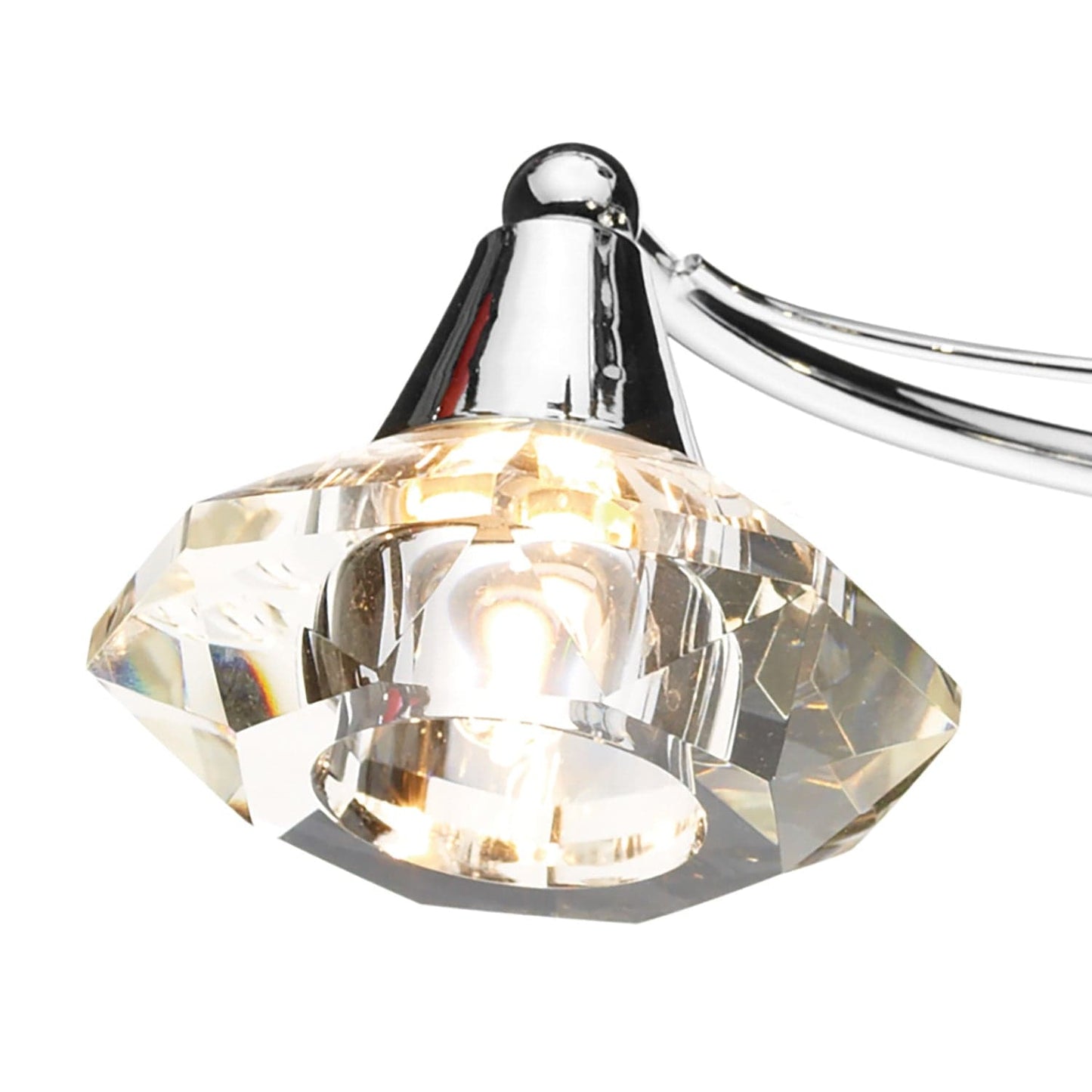 dar lighting Luther 4 Light Semi Flush Polished Chrome Crystal LUT0450