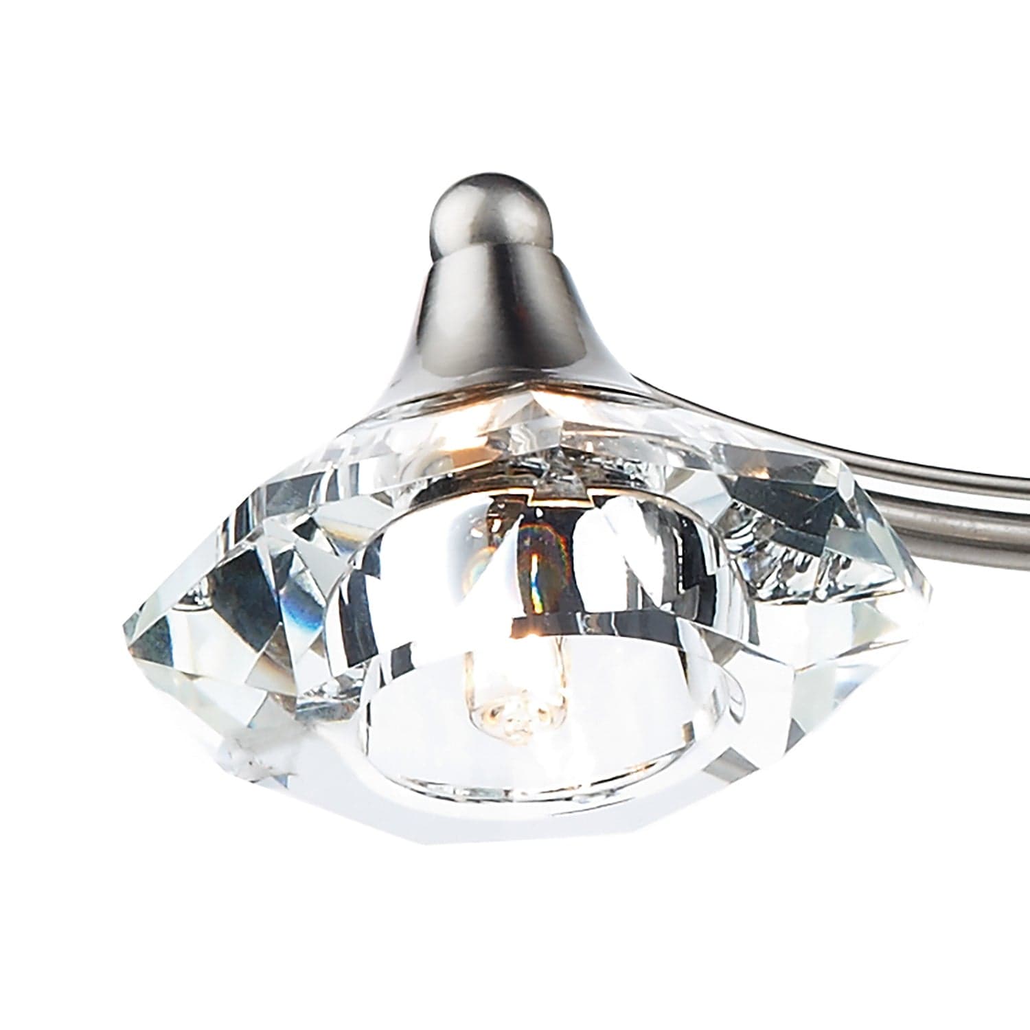 dar lighting Luther 4 Light Semi Flush Satin Chrome Crystal LUT0446