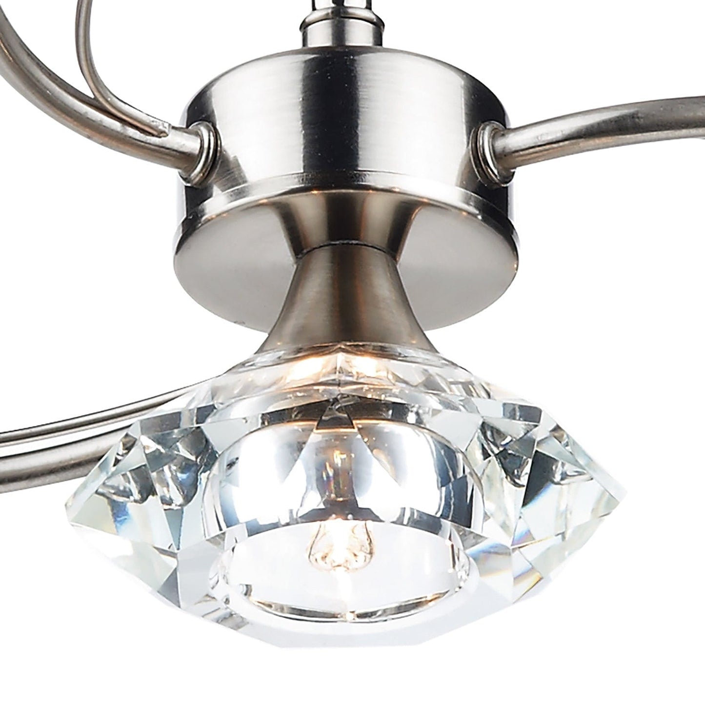 dar lighting Luther 4 Light Semi Flush Satin Chrome Crystal LUT0446