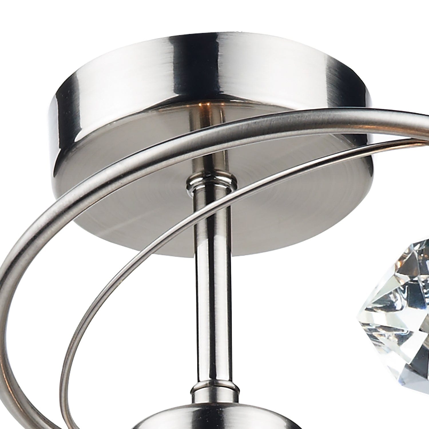 dar lighting Luther 4 Light Semi Flush Satin Chrome Crystal LUT0446