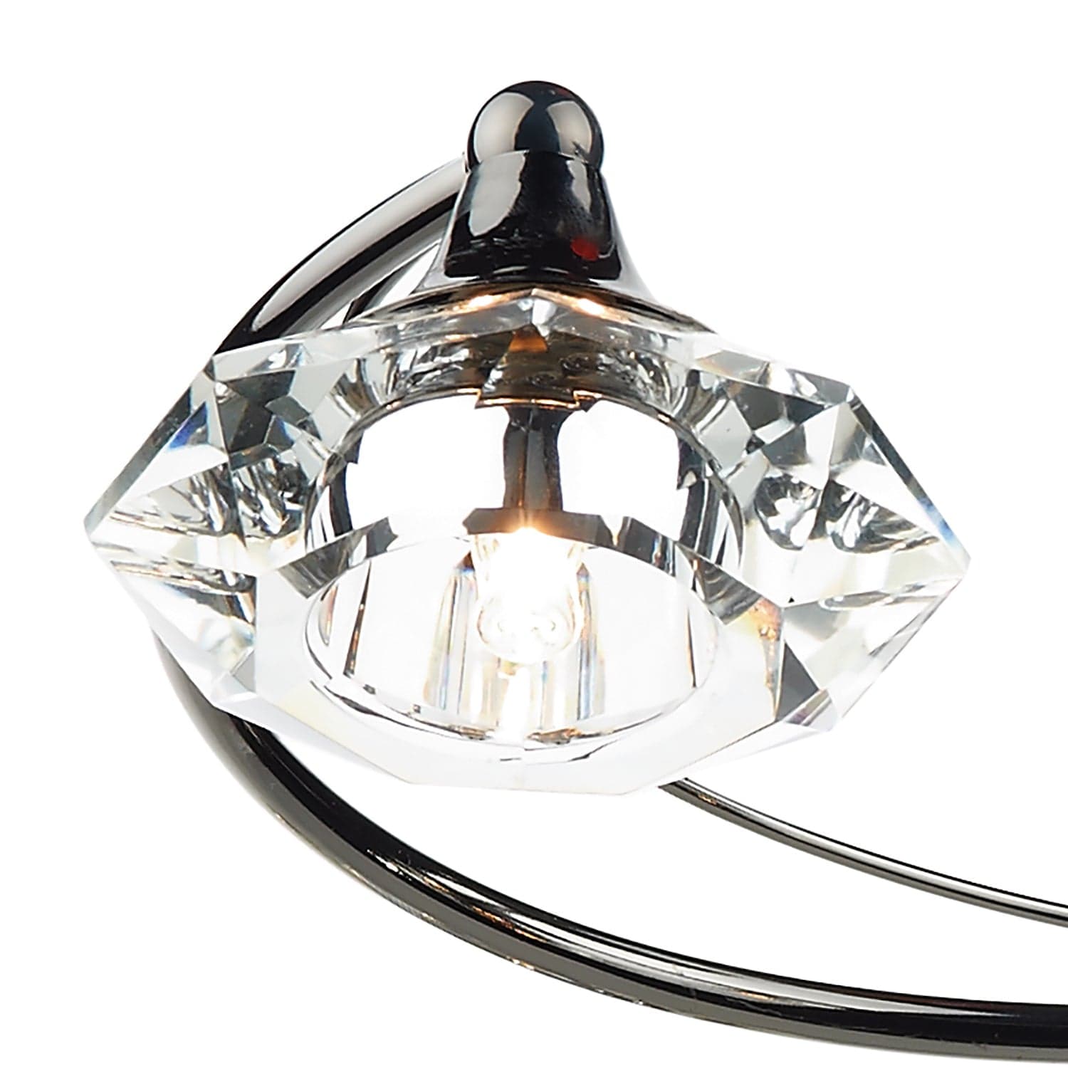 dar lighting Luther 6 Light Semi Flush Black Chrome Crystal LUT0667