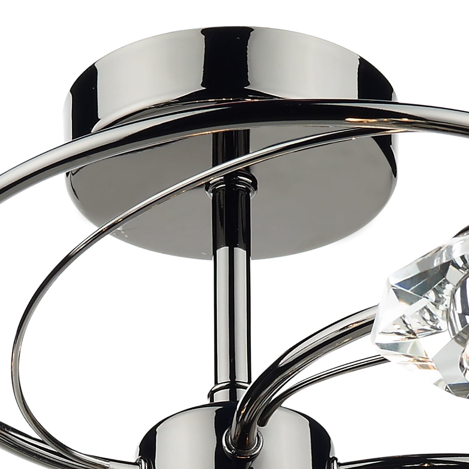 dar lighting Luther 6 Light Semi Flush Black Chrome Crystal LUT0667