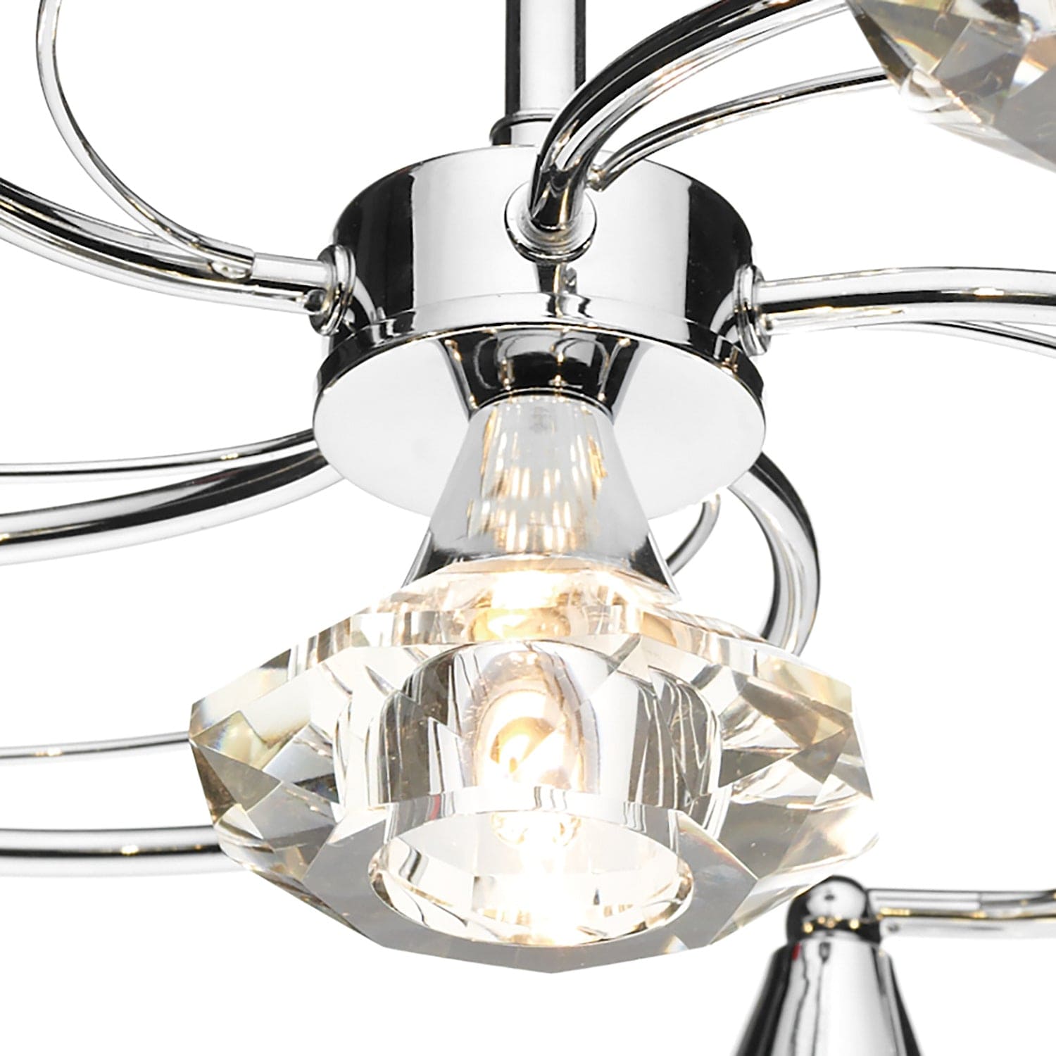 dar lighting Luther 6 Light Semi Flush Polished Chrome Crystal LUT0650