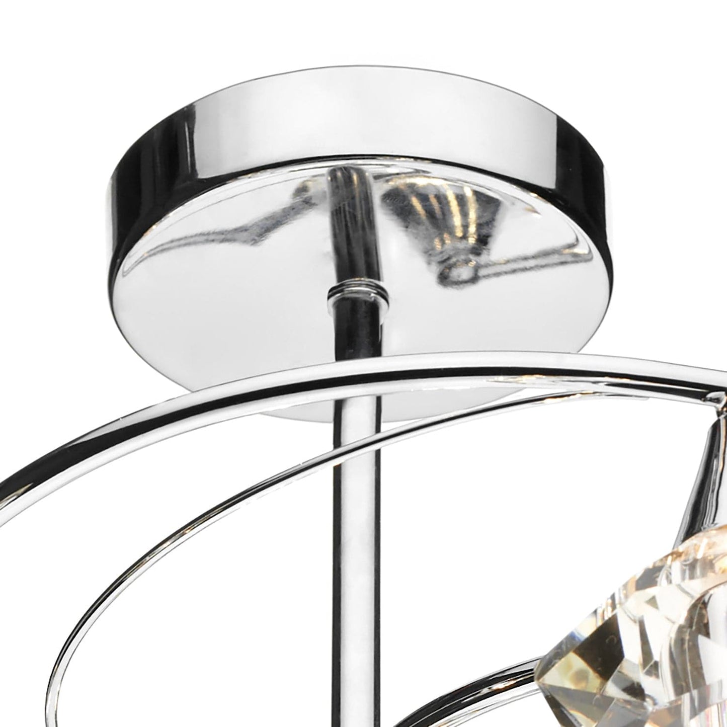 dar lighting Luther 6 Light Semi Flush Polished Chrome Crystal LUT0650