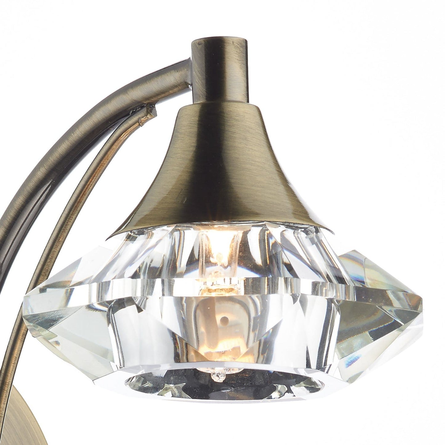 dar lighting Luther Wall Light Antique Brass Crystal LUT0775