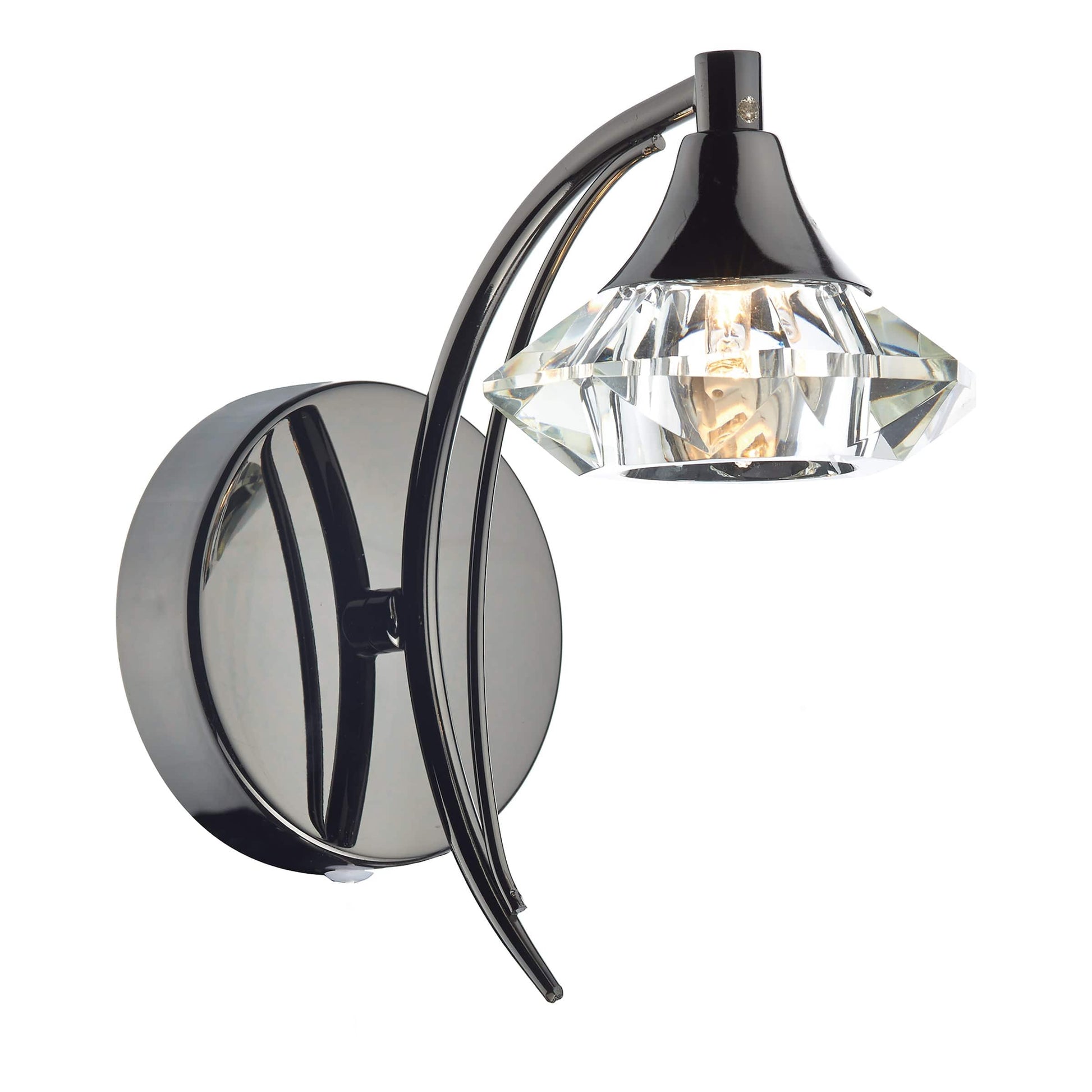 dar lighting Luther Wall Light Black Chrome Crystal LUT0767