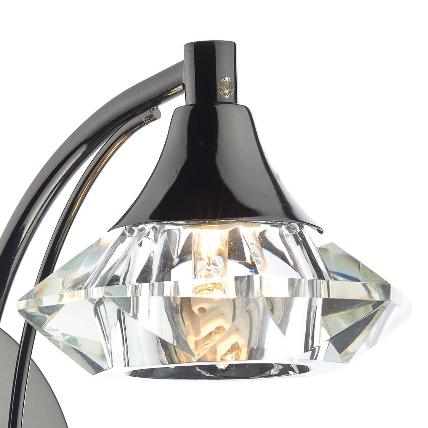 dar lighting Luther Wall Light Black Chrome Crystal LUT0767