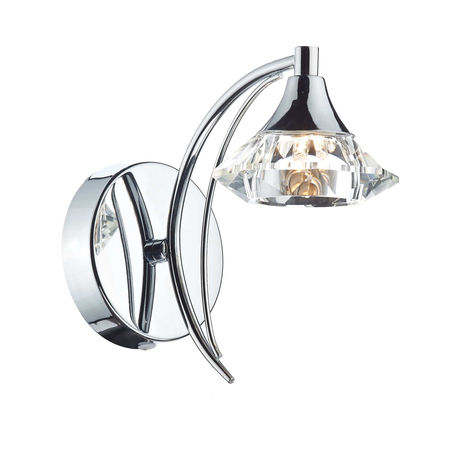 dar lighting Luther Wall Light Polished Chrome Crystal LUT0750