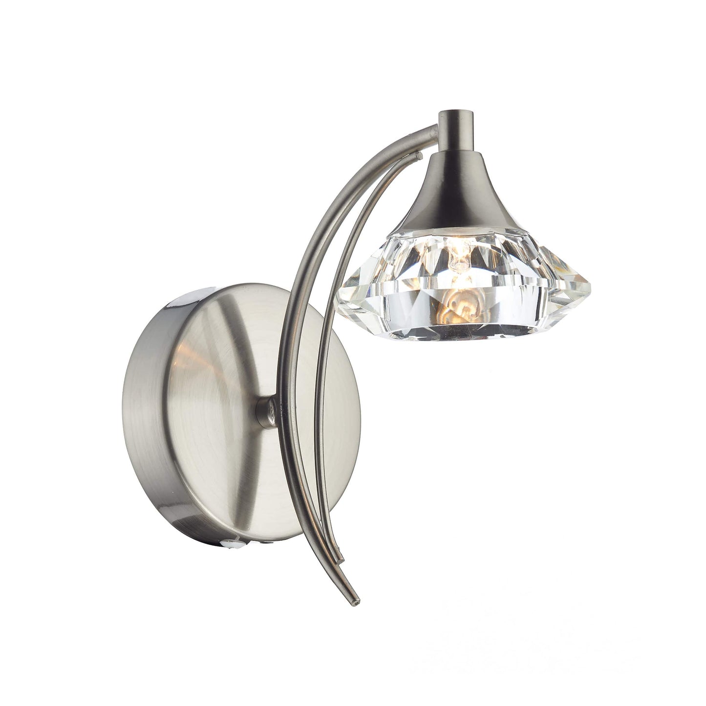 dar lighting Luther Wall Light Satin Chrome Crystal LUT0746