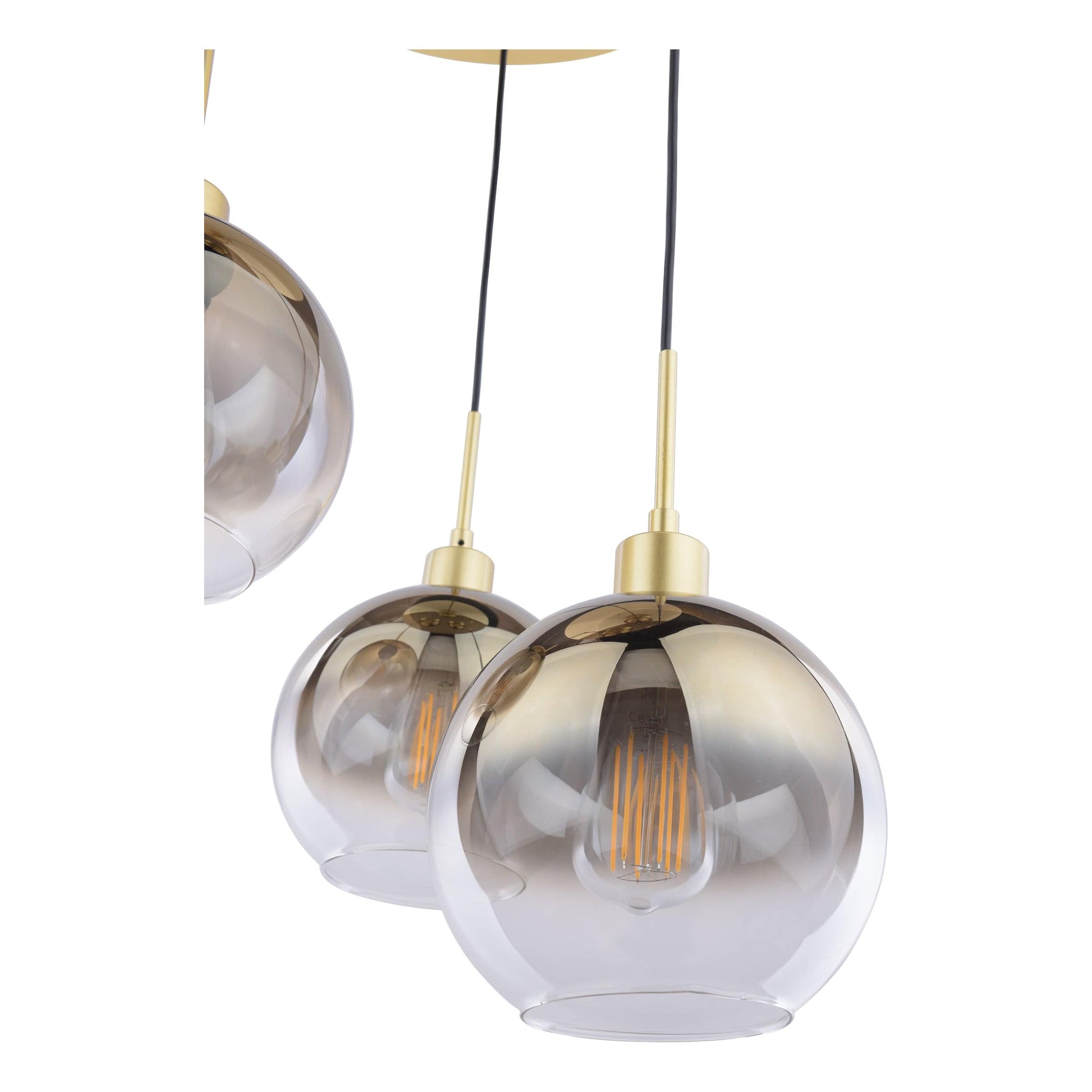 dar lighting Lycia 3 Light Cluster Pendant Polished Gold and Gold Ombre Glass LYC8835