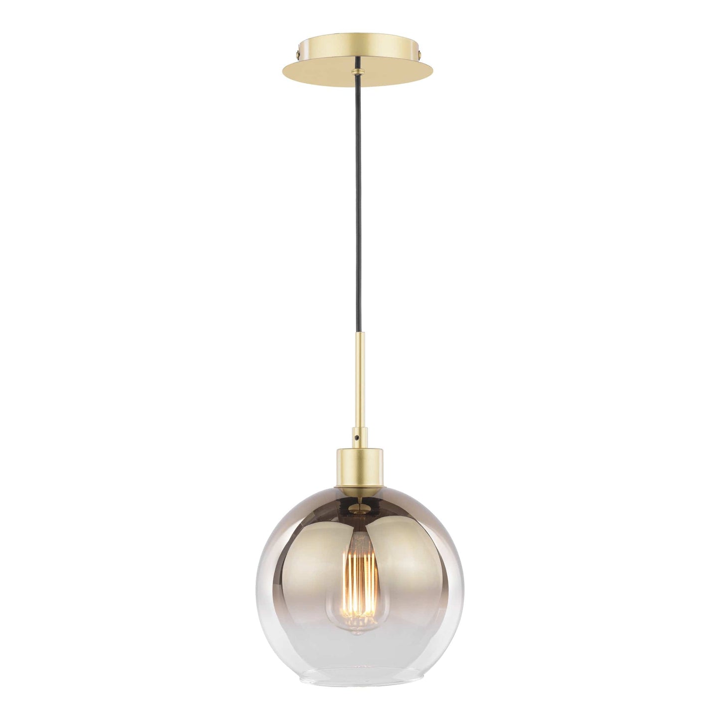 dar lighting Lycia Pendant Polished Gold and Gold Ombre Glass LYC8635